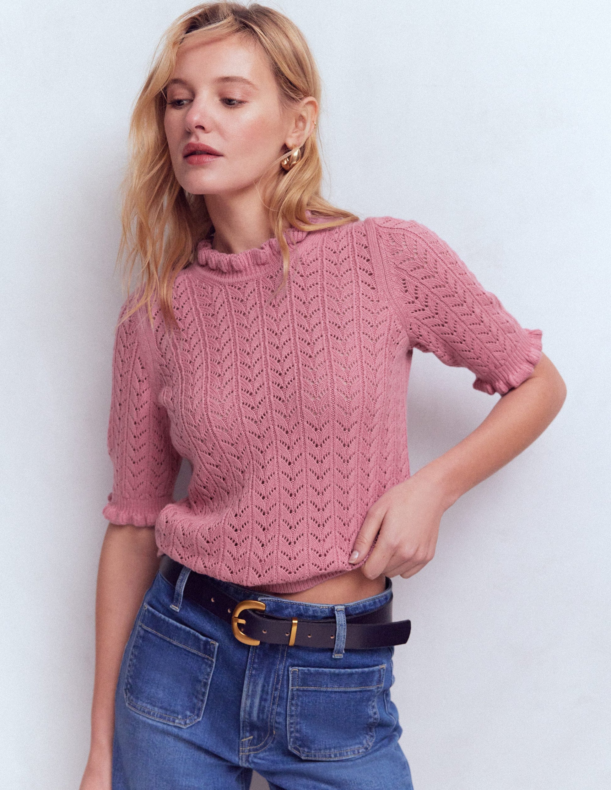 Eloise Frill T-Shirt-Spring Blossom Pink-5