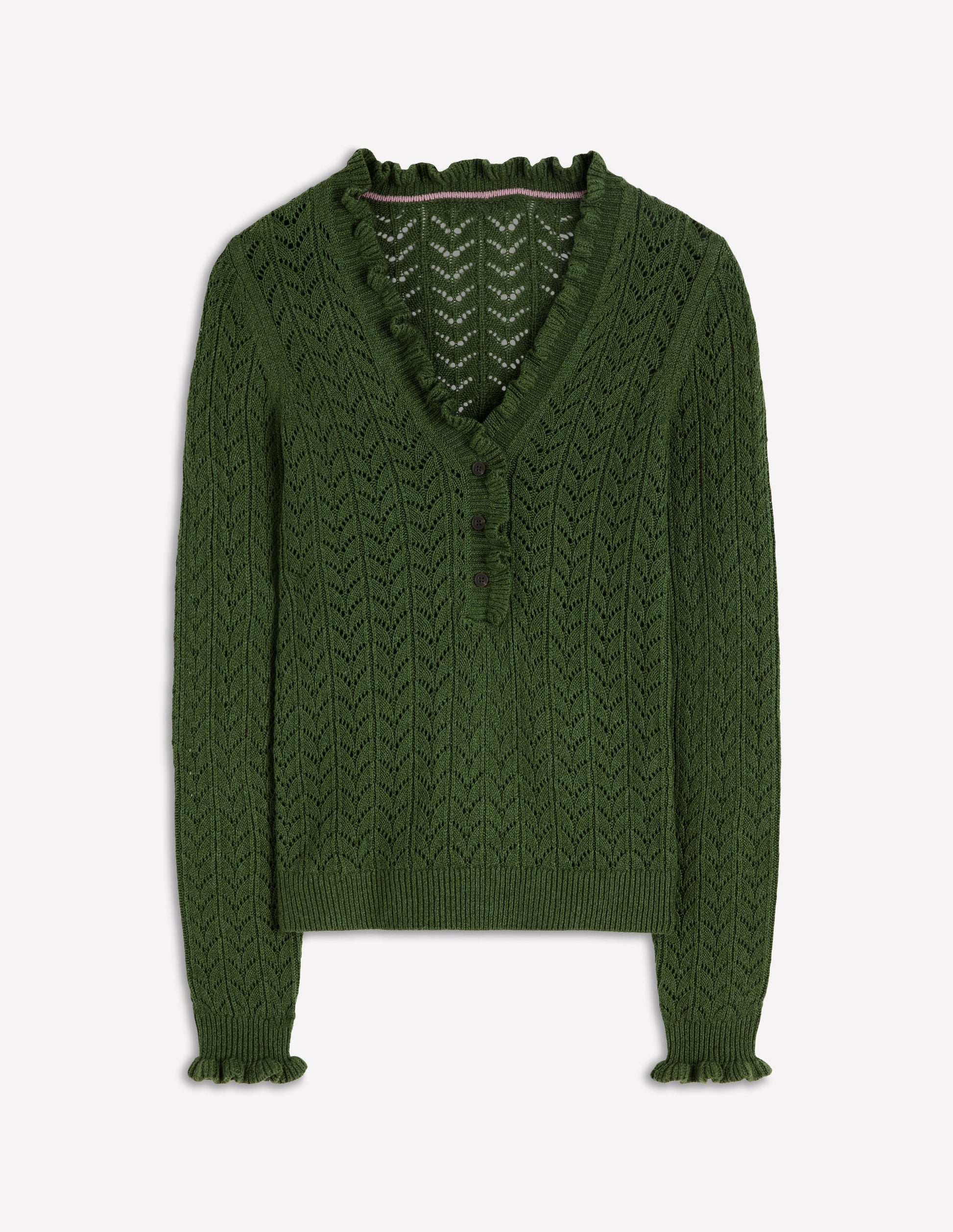 Eloise Frill Henley Jumper-Promenade Green-5