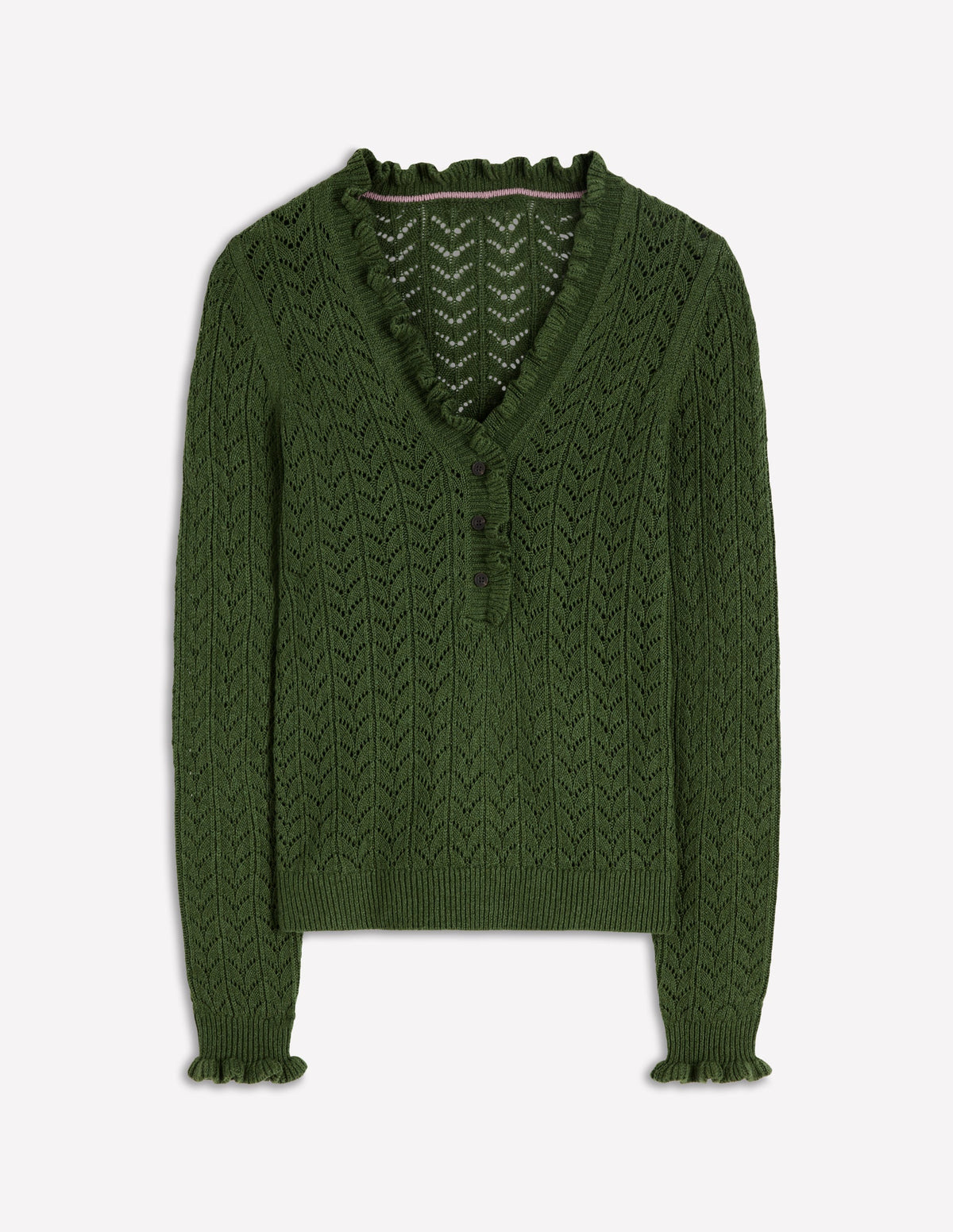 Eloise Frill Henley Jumper-Promenade Green - Image 5