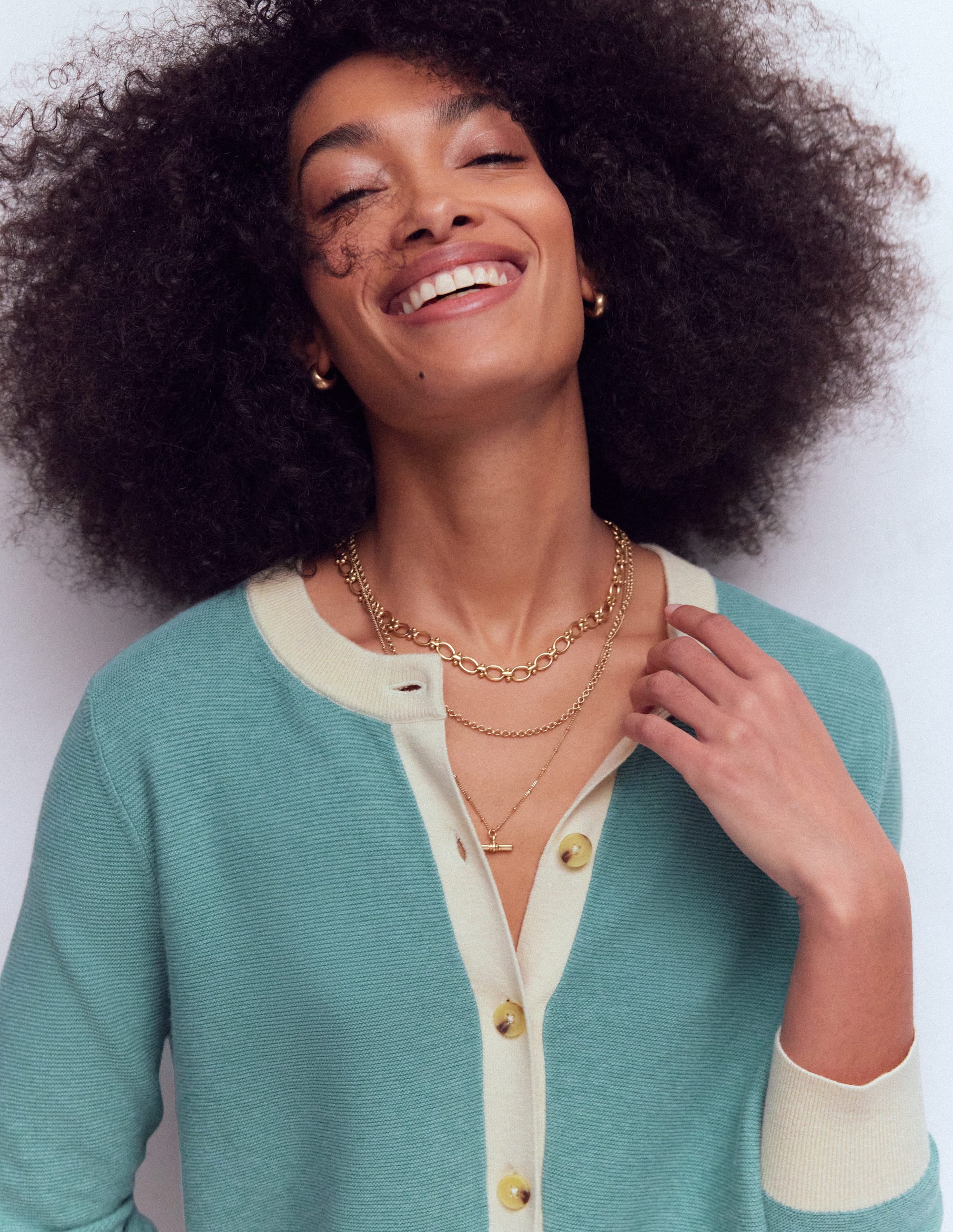 Grace Colour Block Cardigan-Cloudy Jane Blue | Boden USA