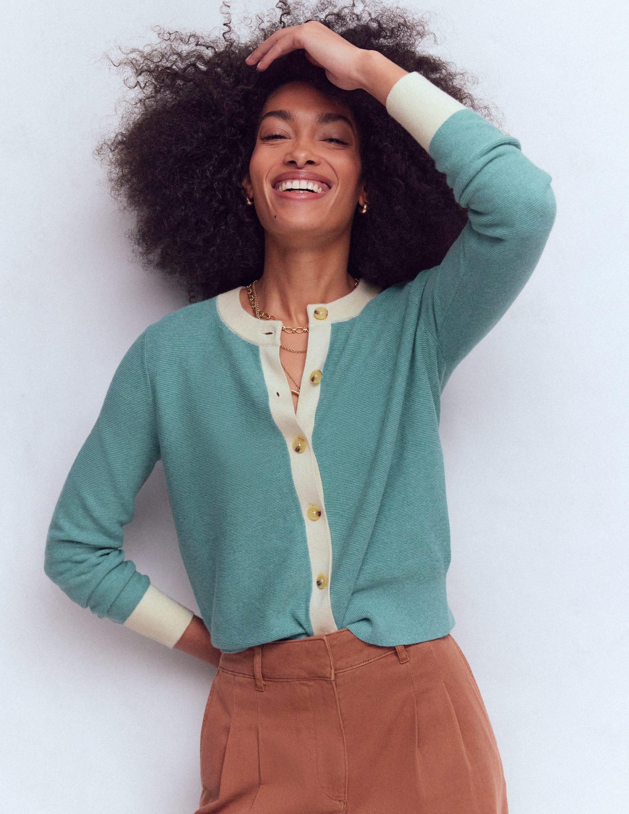 Grace Colour Block Cardigan-Cloudy Jane Blue | Boden USA