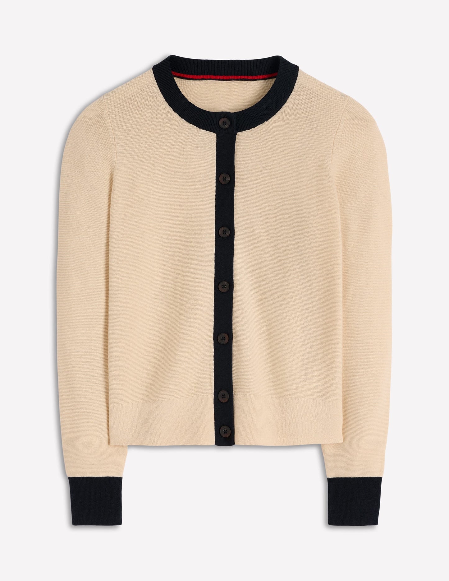 Grace Colour Block Cardigan-Warm Ivory