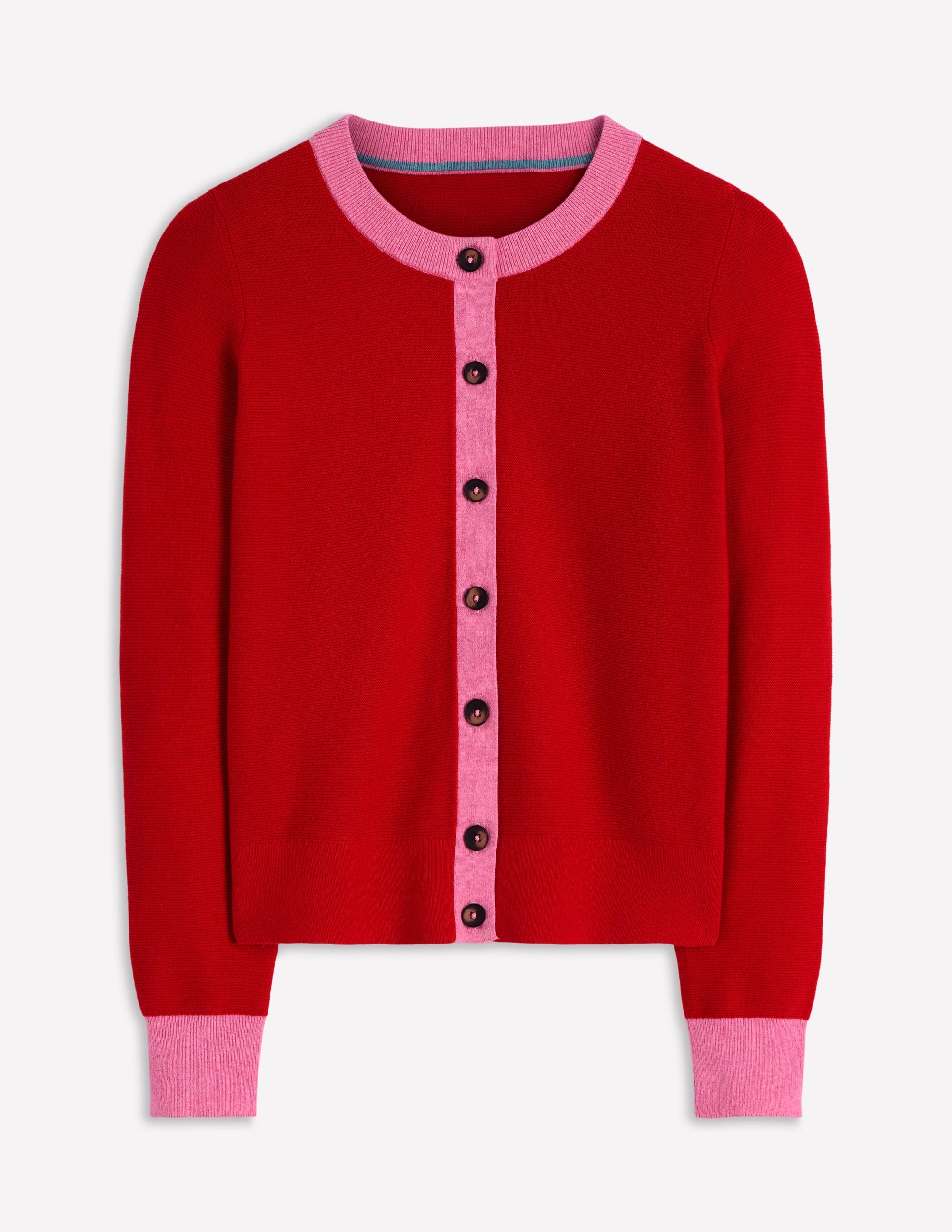 Grace Colour Block Cardigan - Bright Cherry | Boden USA