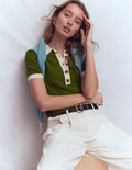 Grace Colour Block T-Shirt-Promenade Green