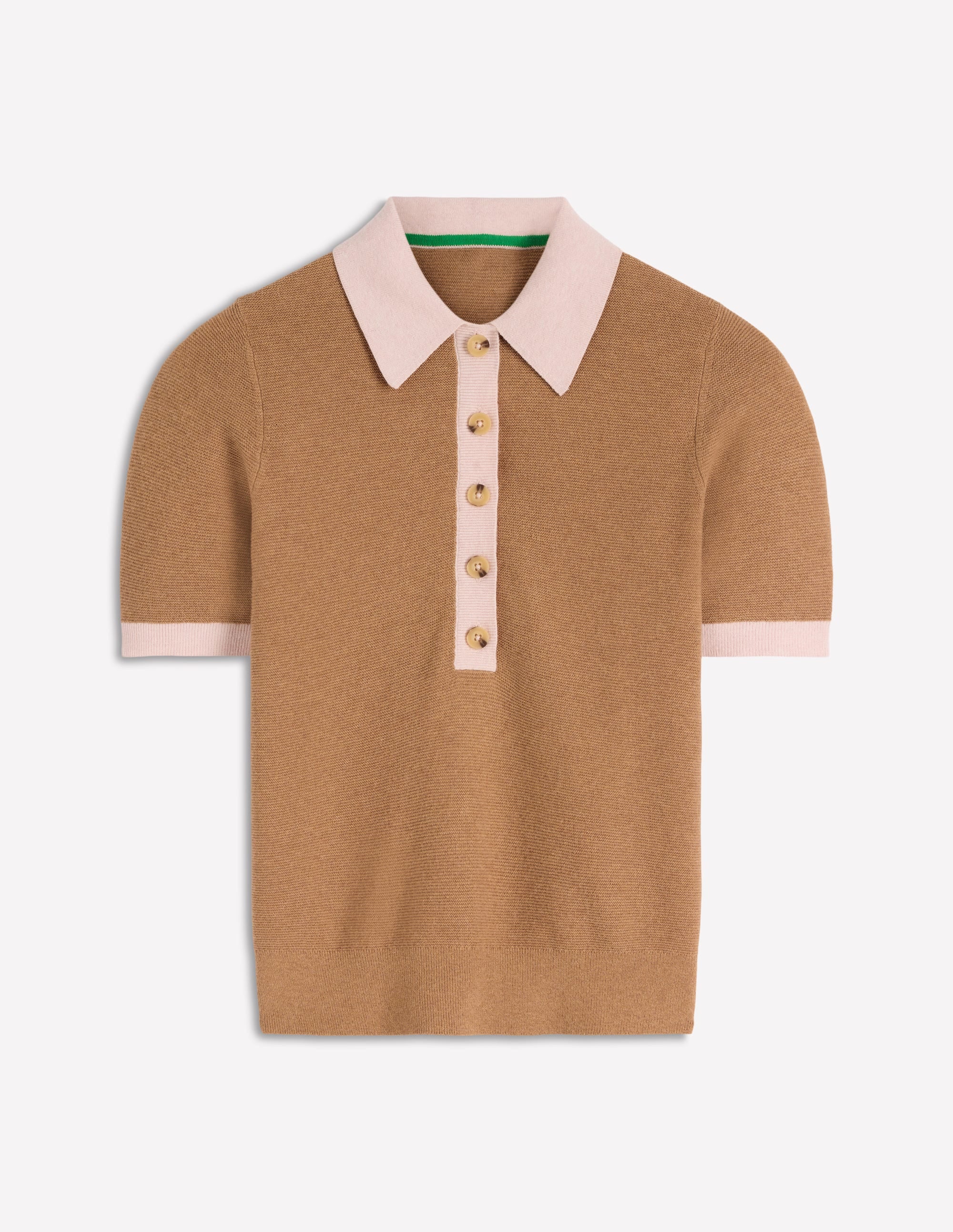 Grace Colour Block T-Shirt-Camel Melange - Image 6