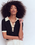 Grace Colour Block T-Shirt-Navy
