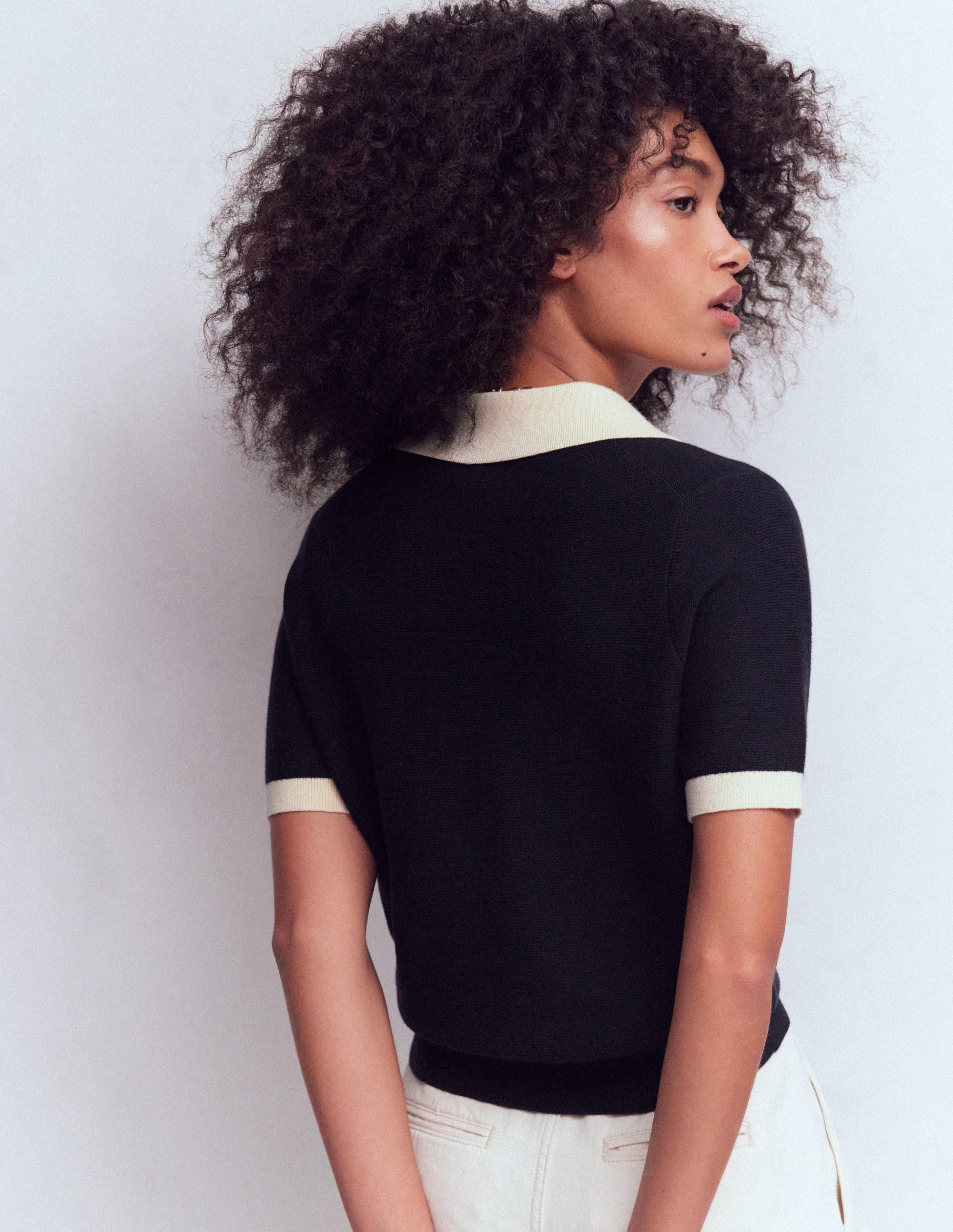 Grace Colour Block T-Shirt-Navy - Image 3