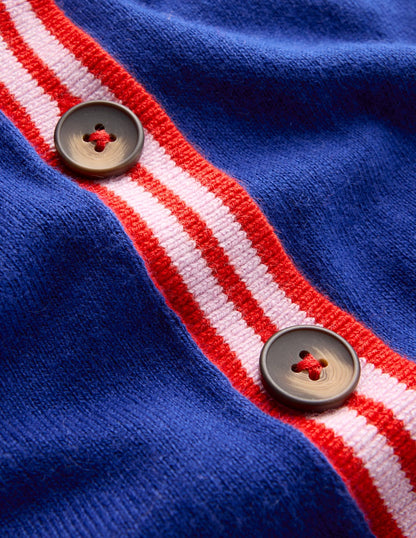 V Neck Longline Cardigan-Bright Blue-6