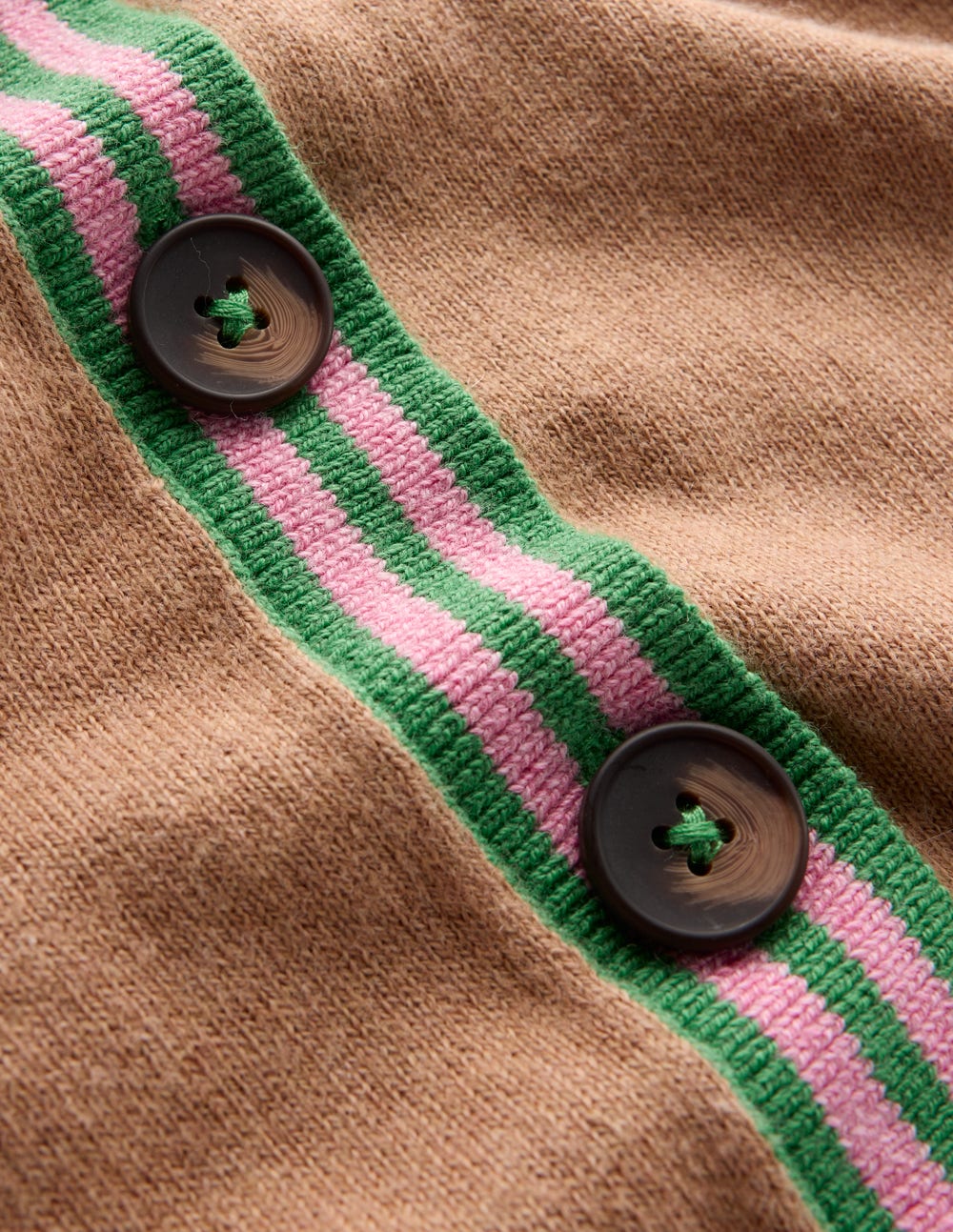 V Neck Longline Cardigan-Camel Melange