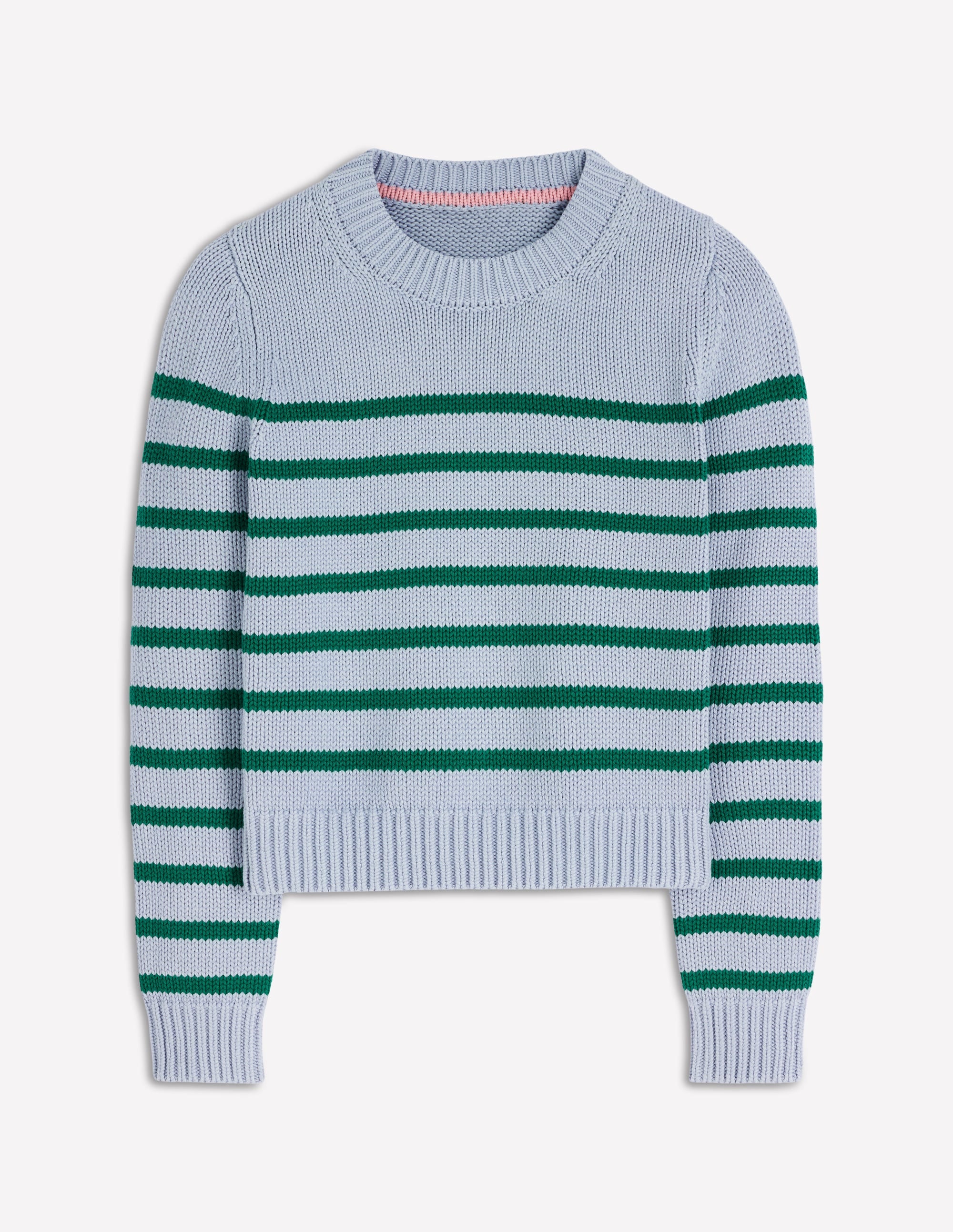 Lucy Chunky Cotton Sweater-Blue/ Green - Image 6