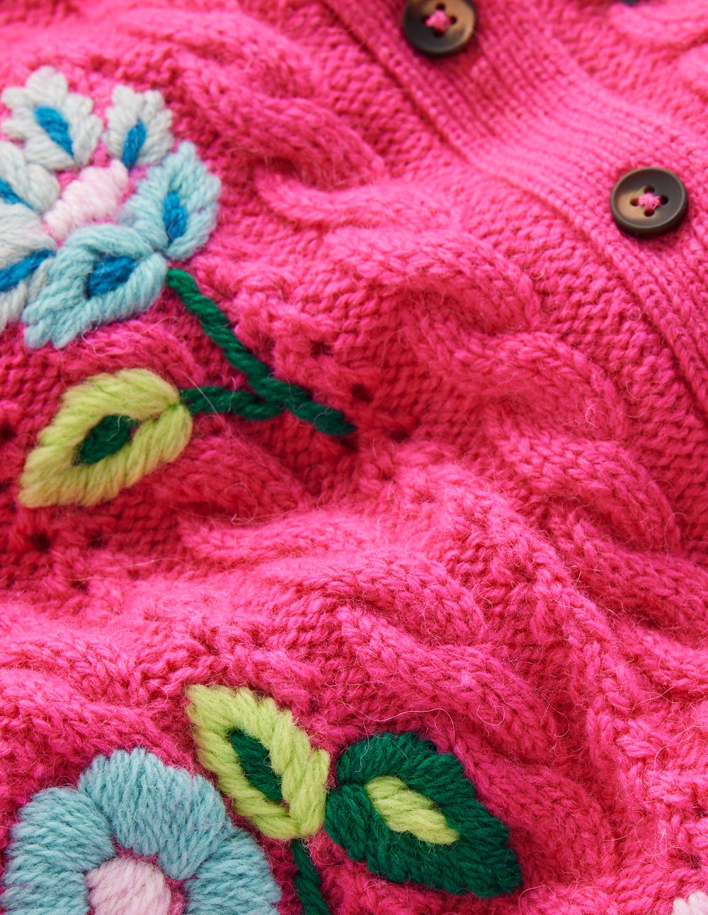 Liv Embroidered Cable Cardigan-Pink Peony | Boden USA
