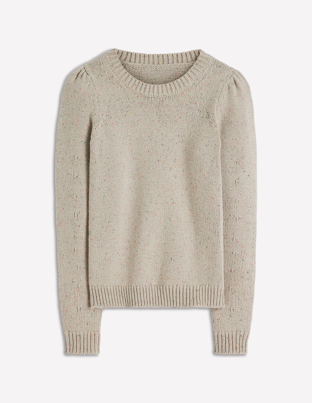 Davina Puff Sleeve Sweater-Ivory, Nep-6