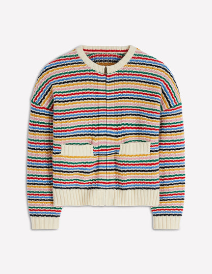 Maya Zip Up Jacket-Ivory, Rainbow-7