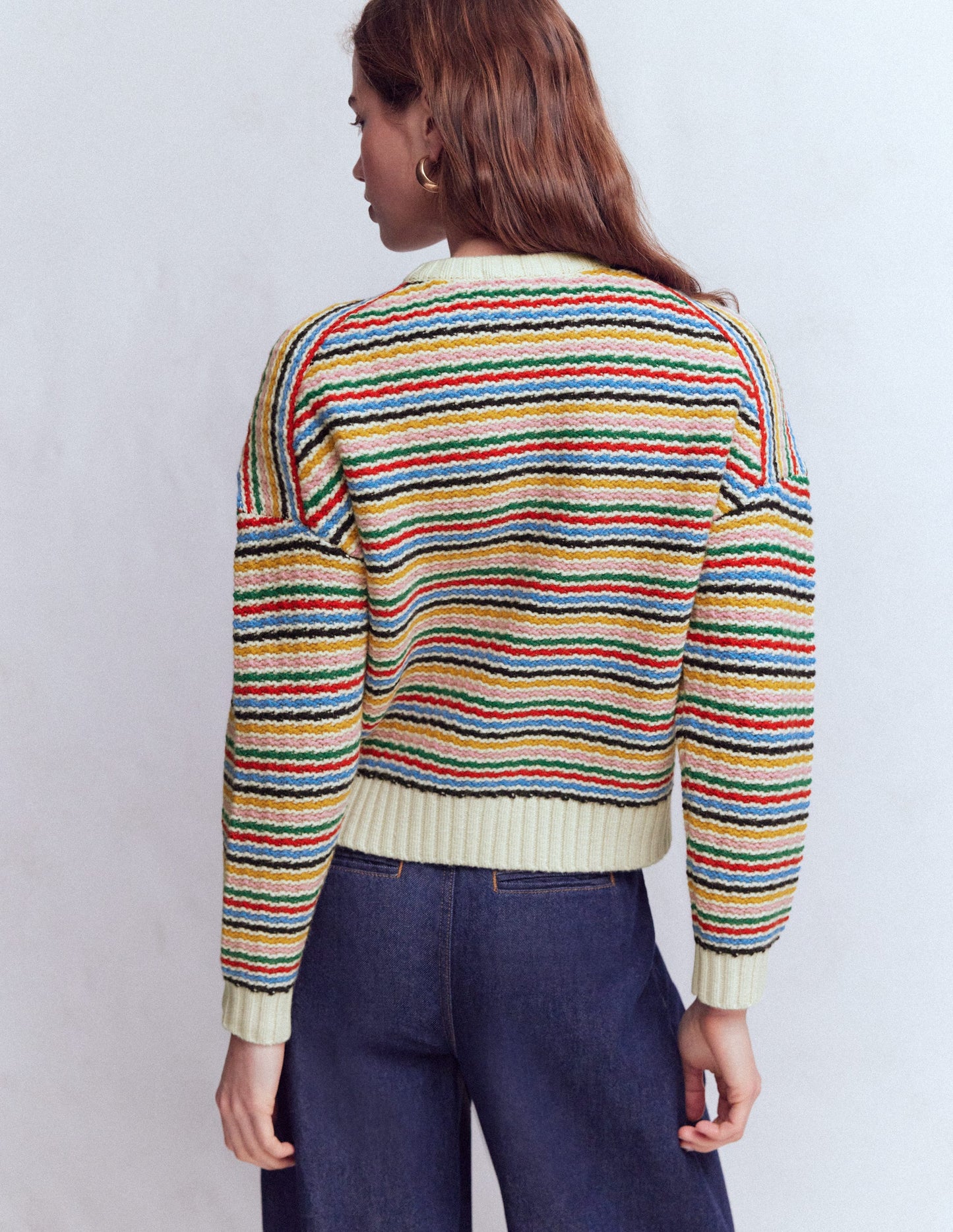 Maya Zip Up Jacket-Ivory, Rainbow