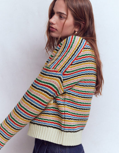 Maya Zip Up Jacket-Ivory, Rainbow-6