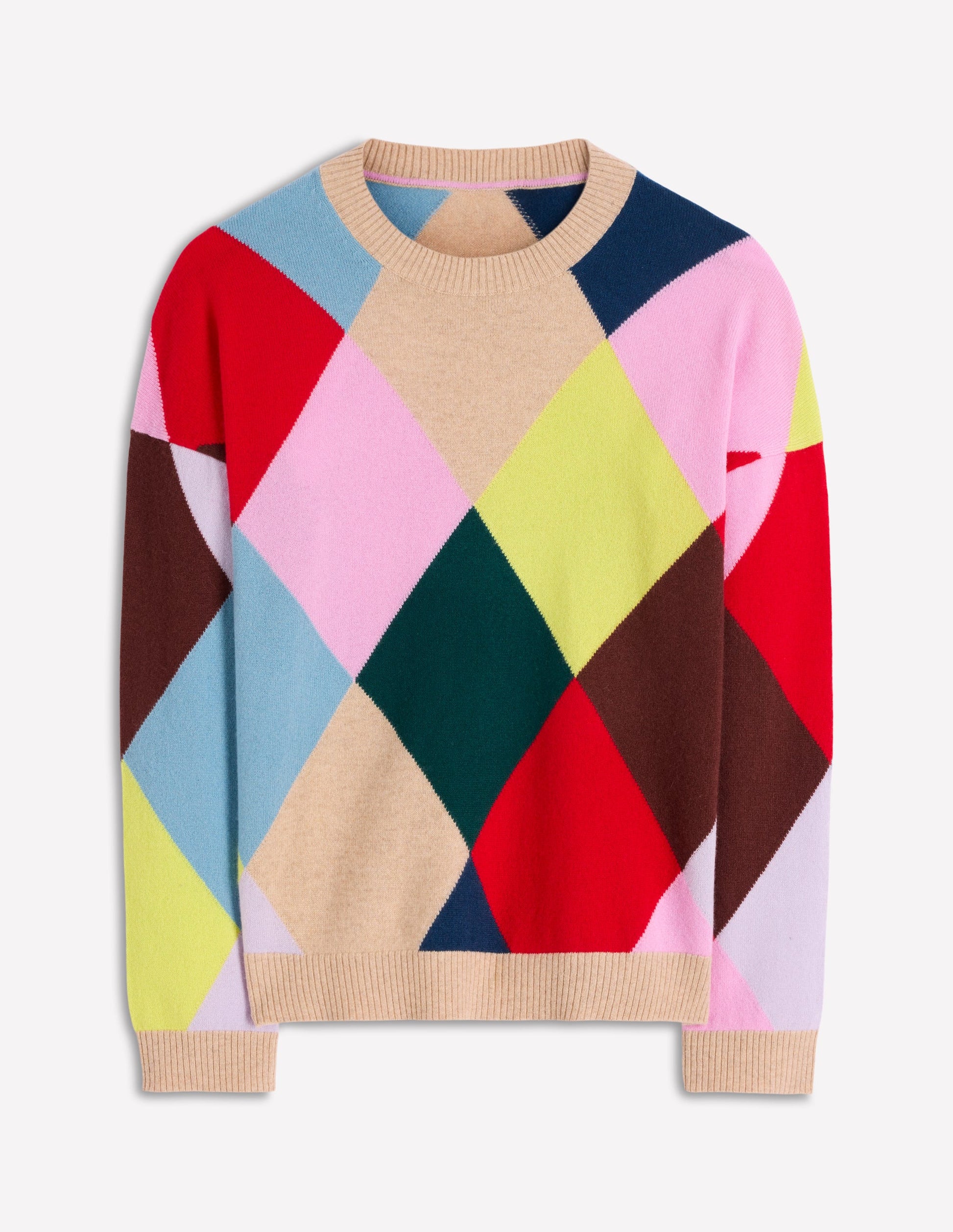 Anastasia Cashmere Sweater-Multi Harlequin Jumper-7