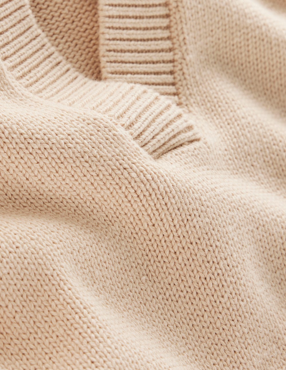 Cotton Henley Sweater-Almond Peach-7