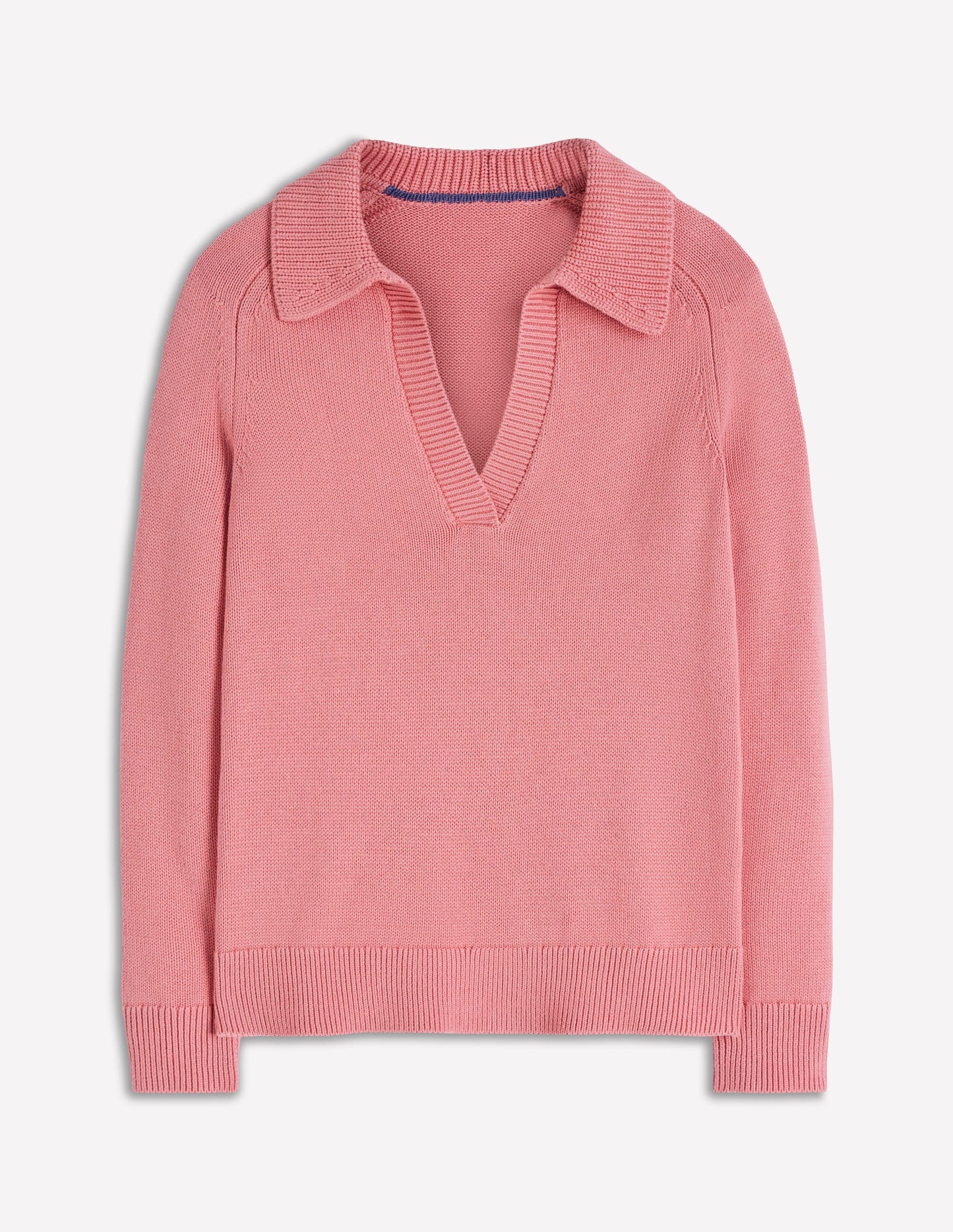 Cotton Henley Sweater-Dusty Rose