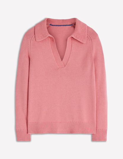 Cotton Henley Sweater-Dusty Rose-5