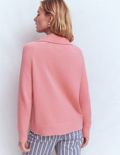 Cotton Henley Sweater-Dusty Rose-3