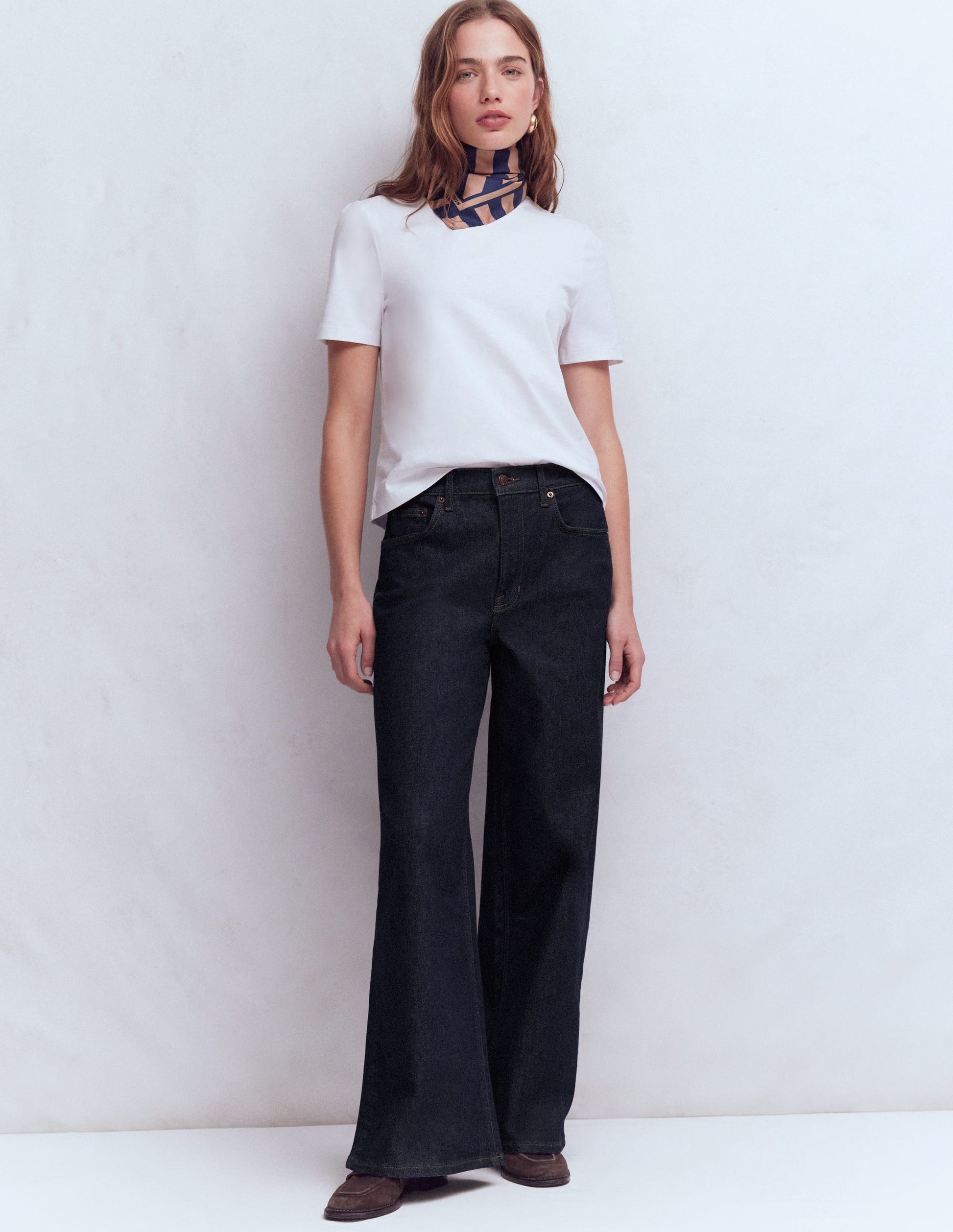 High Rise Wide Leg Jeans-Indigo Rinse-1