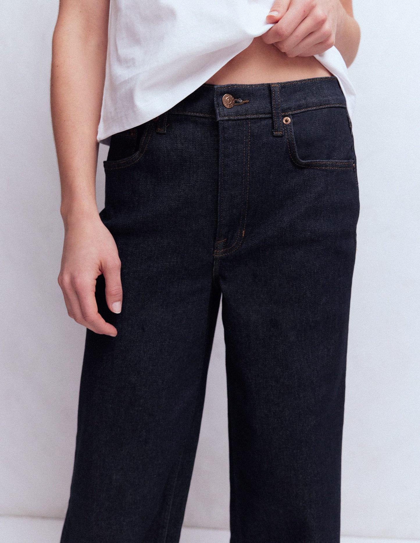 High Rise Wide Leg Jeans-Indigo Rinse