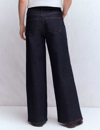 High Rise Wide Leg Jeans-Indigo Rinse-3