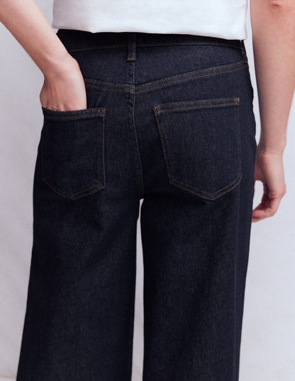 High Rise Wide Leg Jeans-Indigo Rinse-5