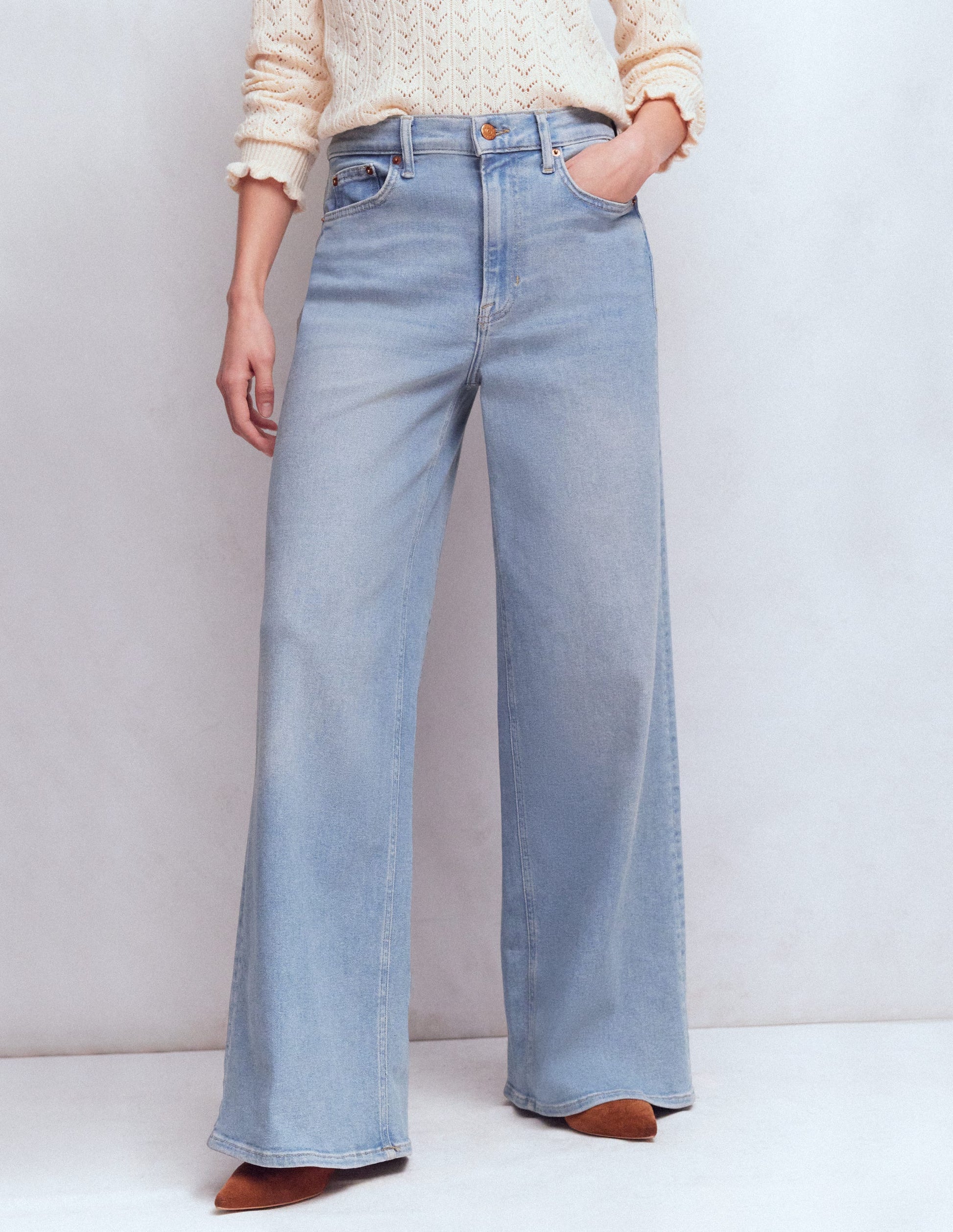 High Rise Wide Leg Jeans-Light Vintage-4
