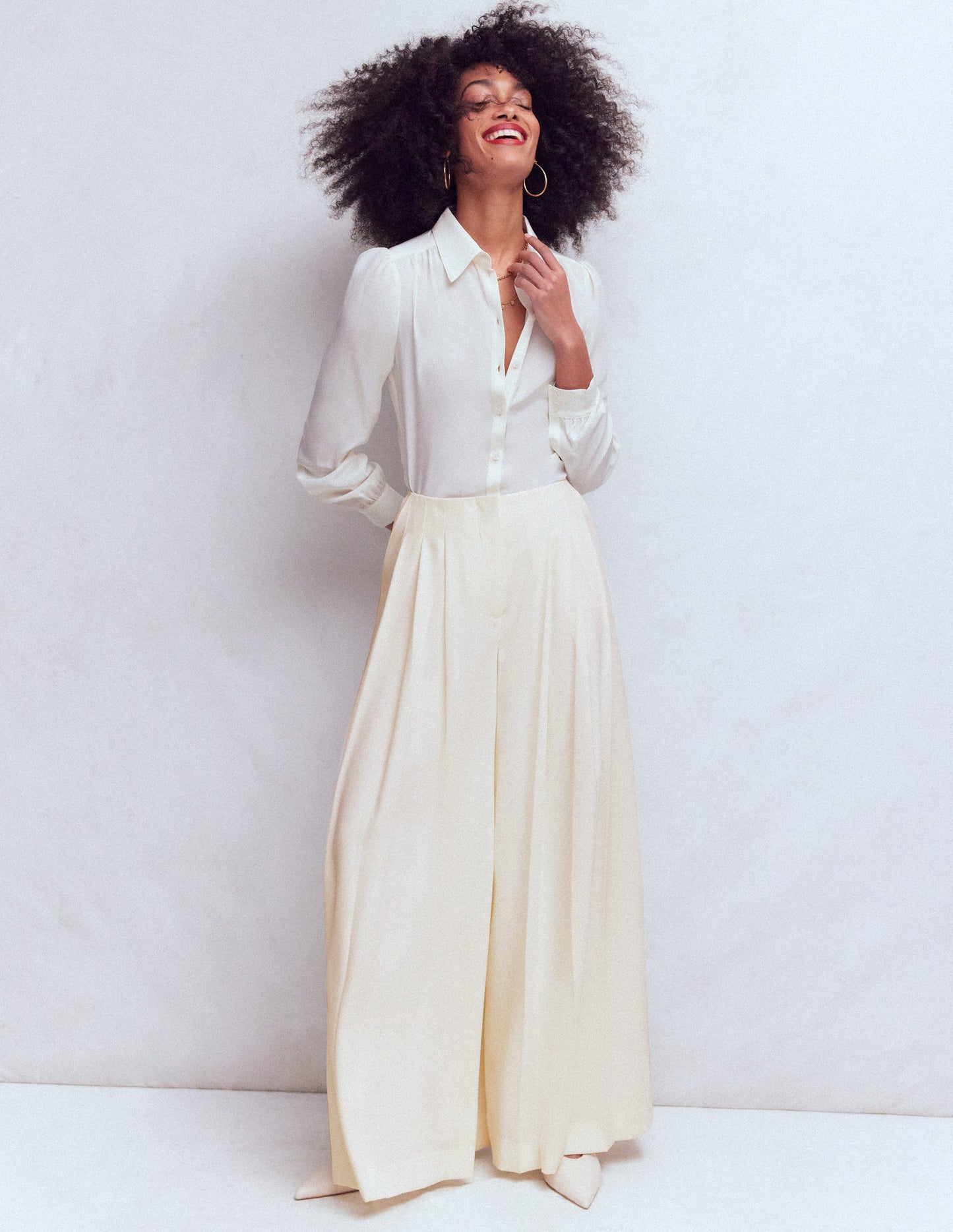 Regent Wide Leg Pants-Ivory
