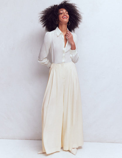 Regent Wide Leg Pants-Ivory-1
