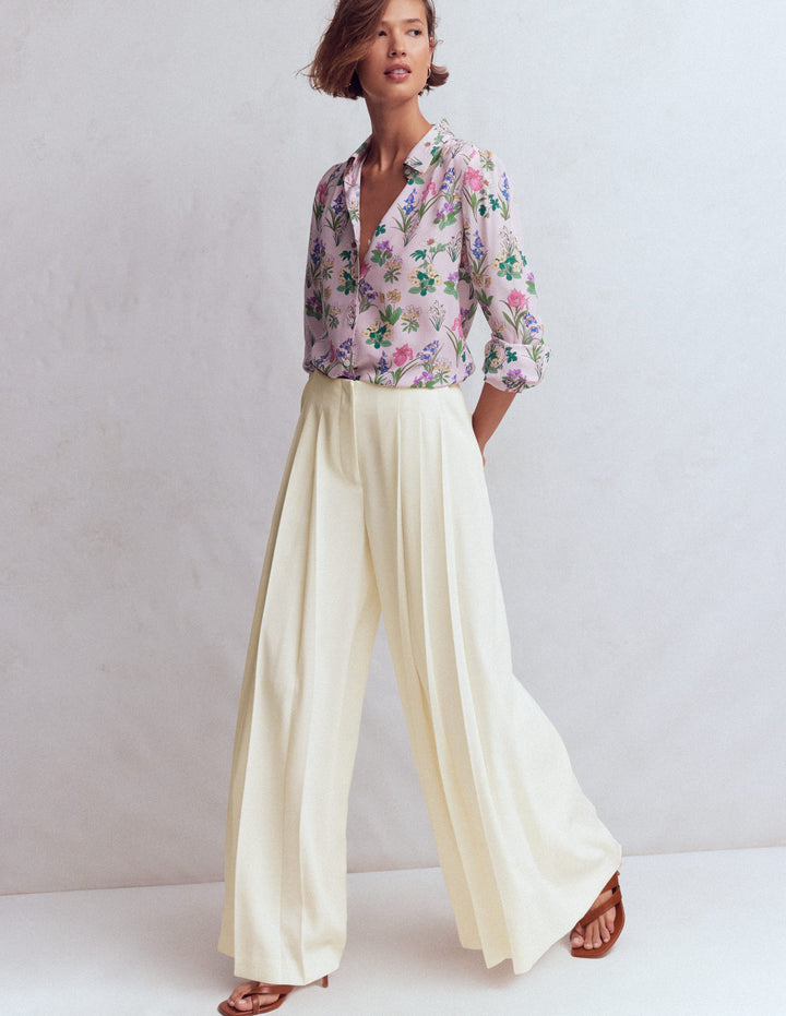 Regent Wide Leg Pants-Ivory