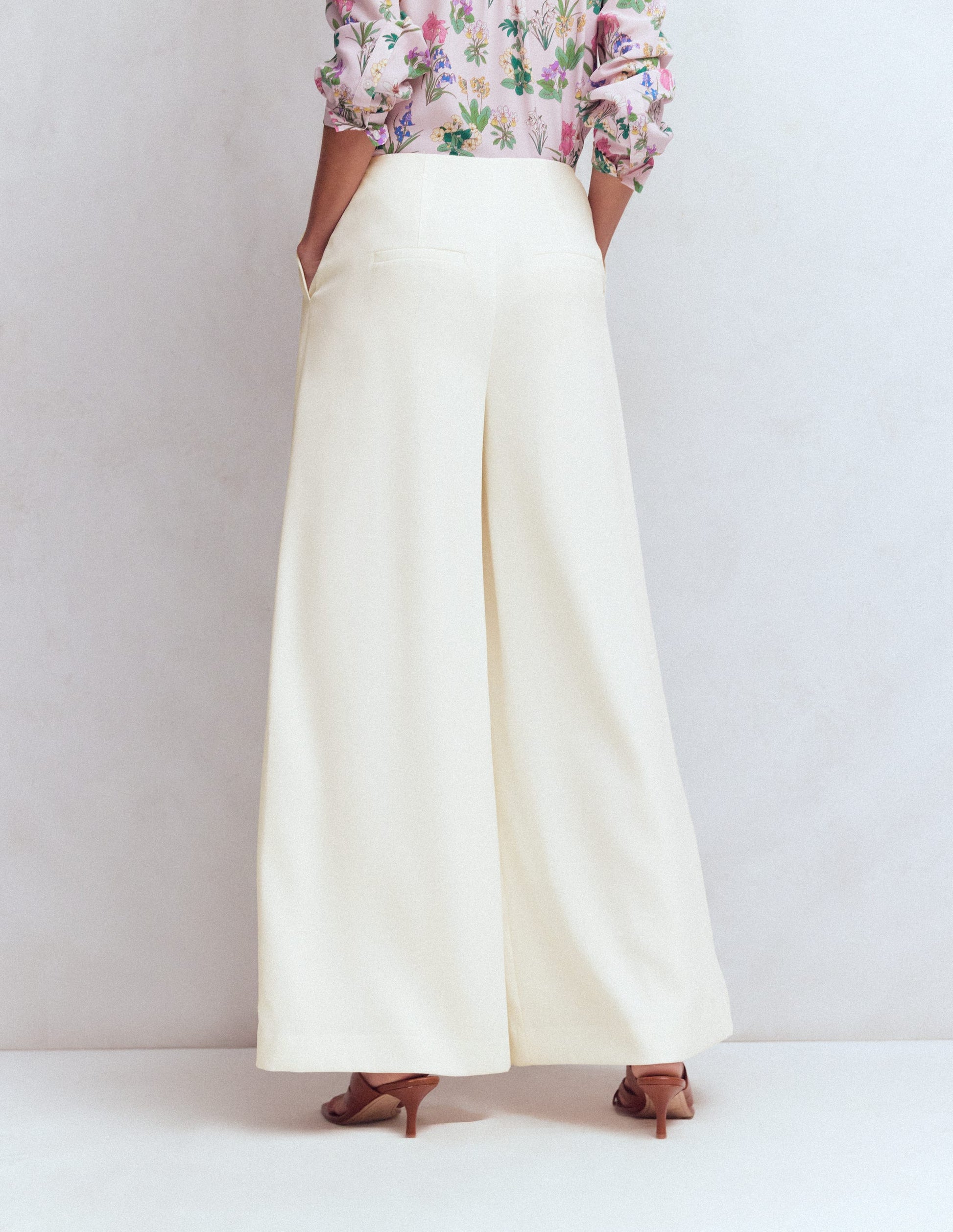 Boden Women's Regent Wide Leg Pants in White | Size 12 Boden Women's Regent Wide Leg Pants in White | Size 12