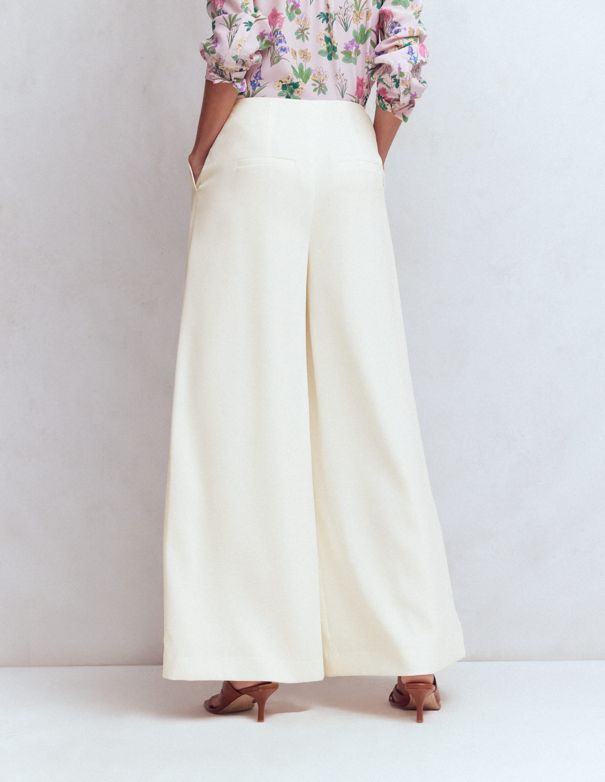 Regent Wide Leg Pants-Ivory - Image 3