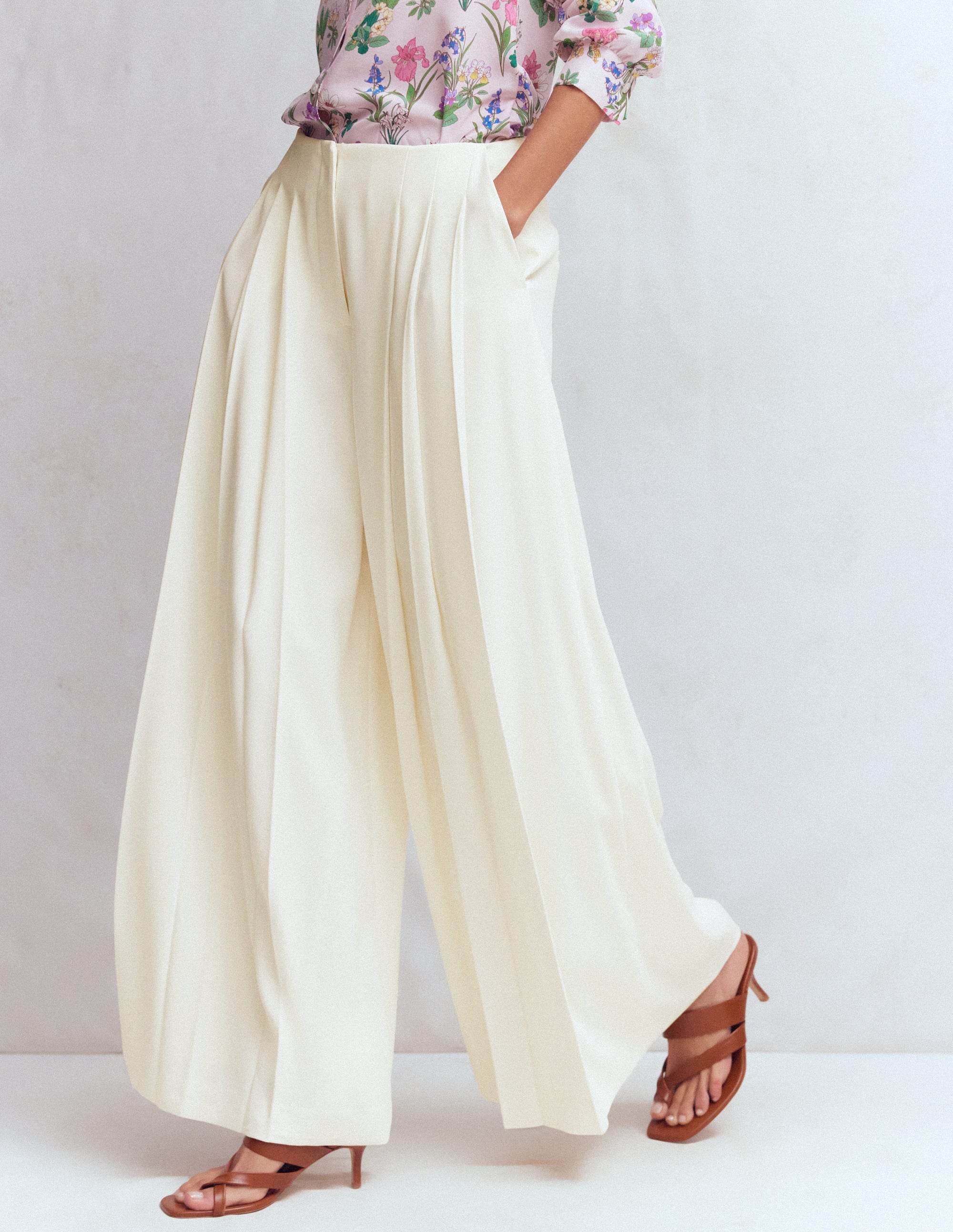 Regent Wide Leg Pants-Ivory - Image 4