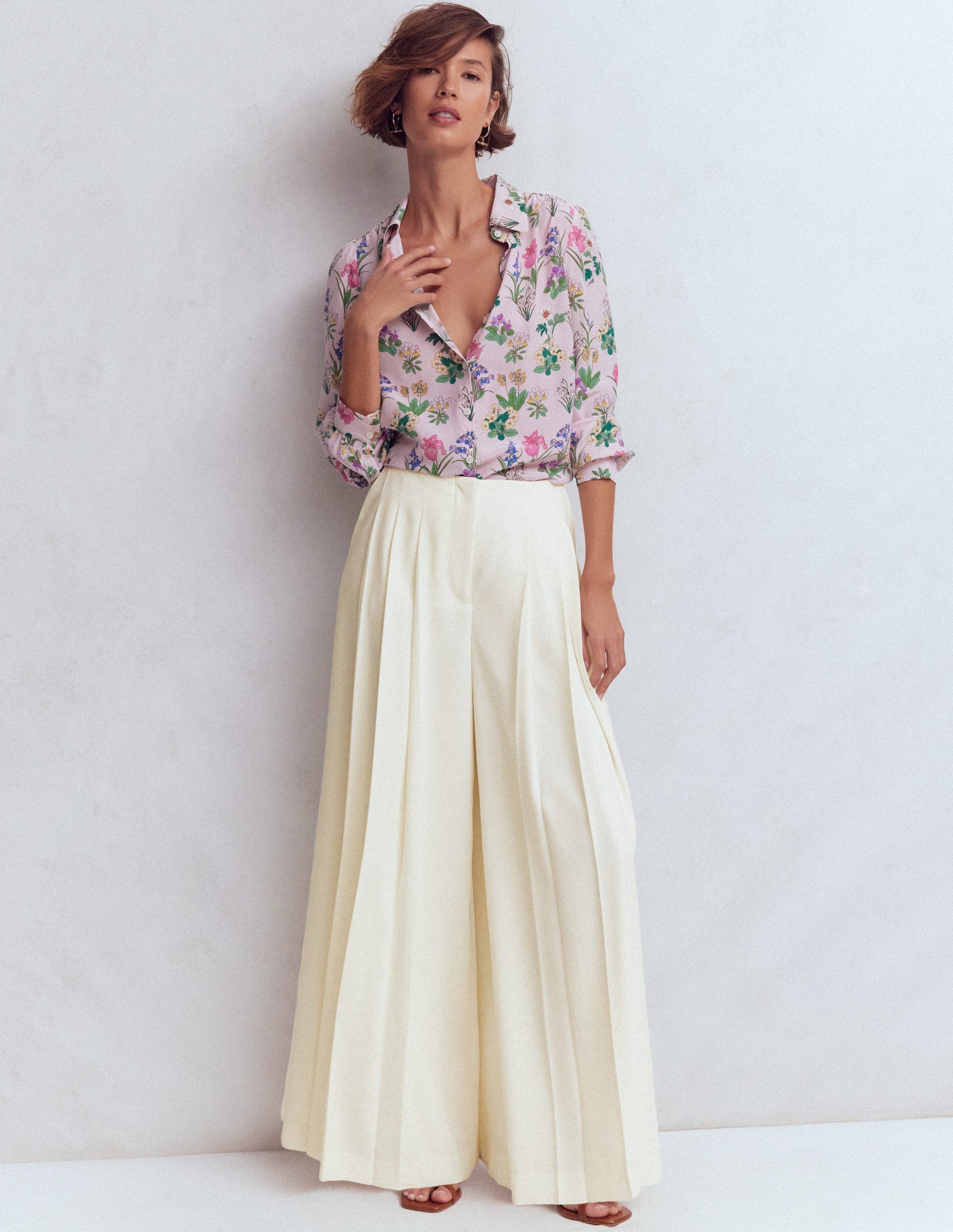 Regent Wide Leg Pants-Ivory-5