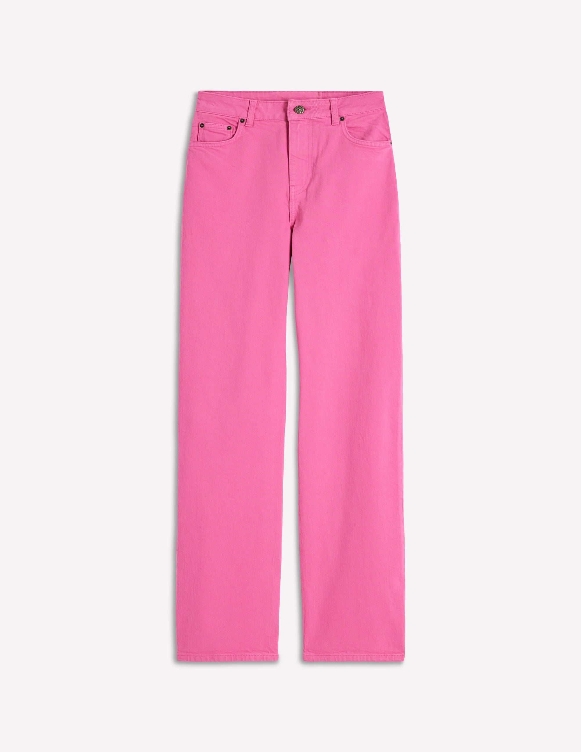 High Rise Column Leg Jeans-Bright Pink - Image 6