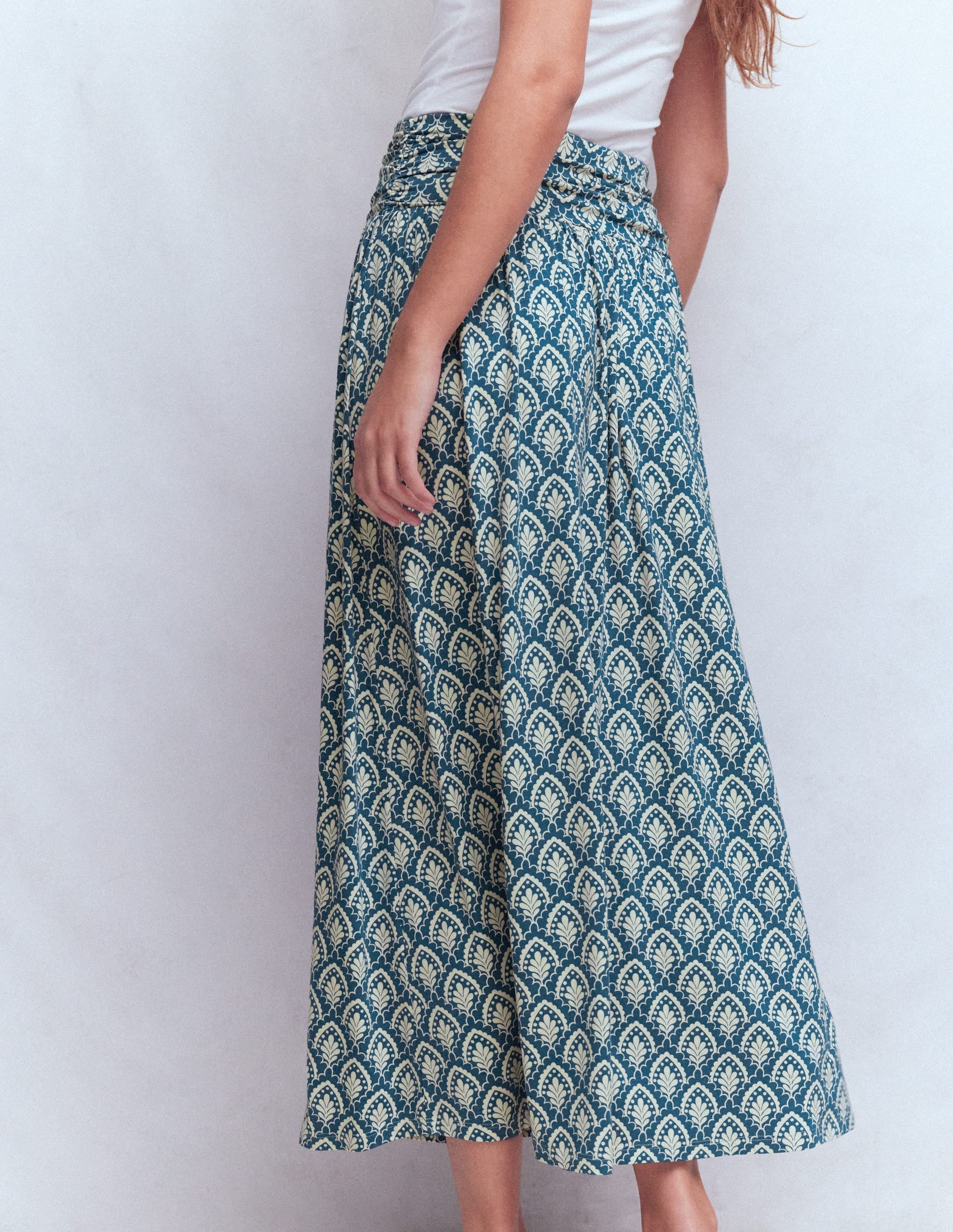 Rosaline Jersey Skirt - Blue, Petal Terrace | Boden USA