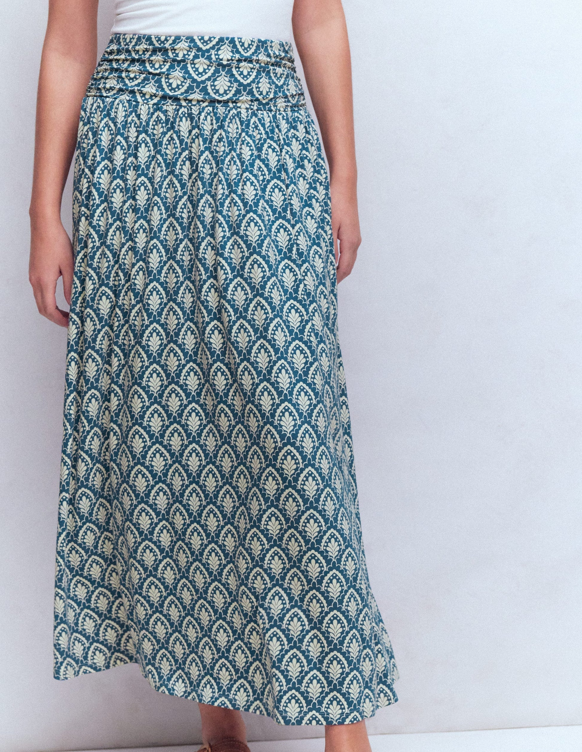 Rosaline Jersey Skirt-Blue, Petal Terrace-4
