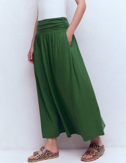 Rosaline Jersey Skirt-Hunter Green-4