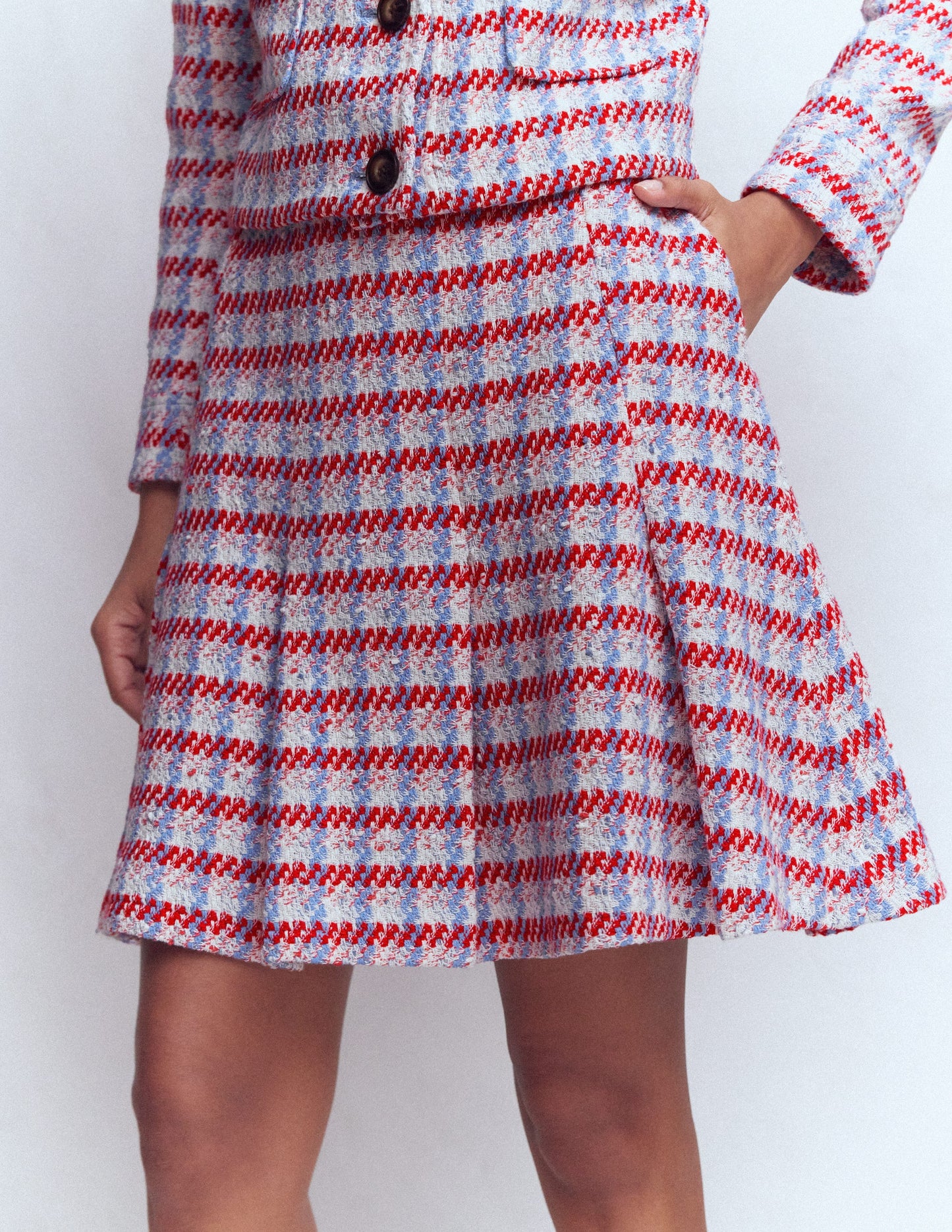 Flippy Textured Skirt-Pink Textured