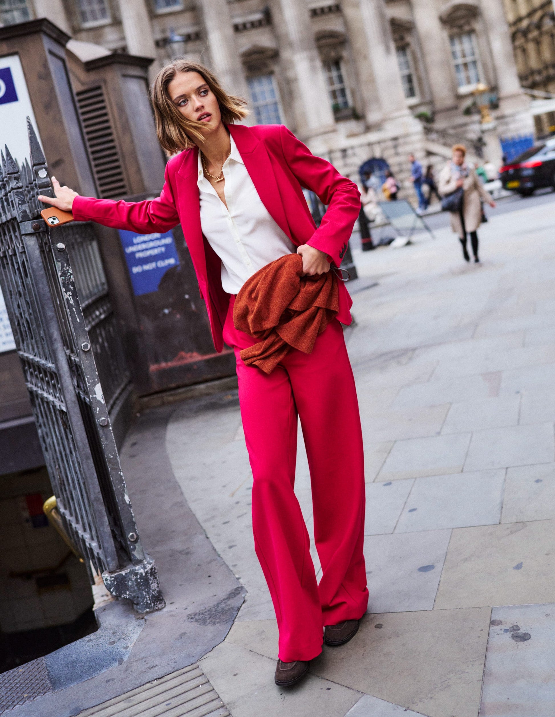 Belgravia Ponte Pants-Pomegranate-1