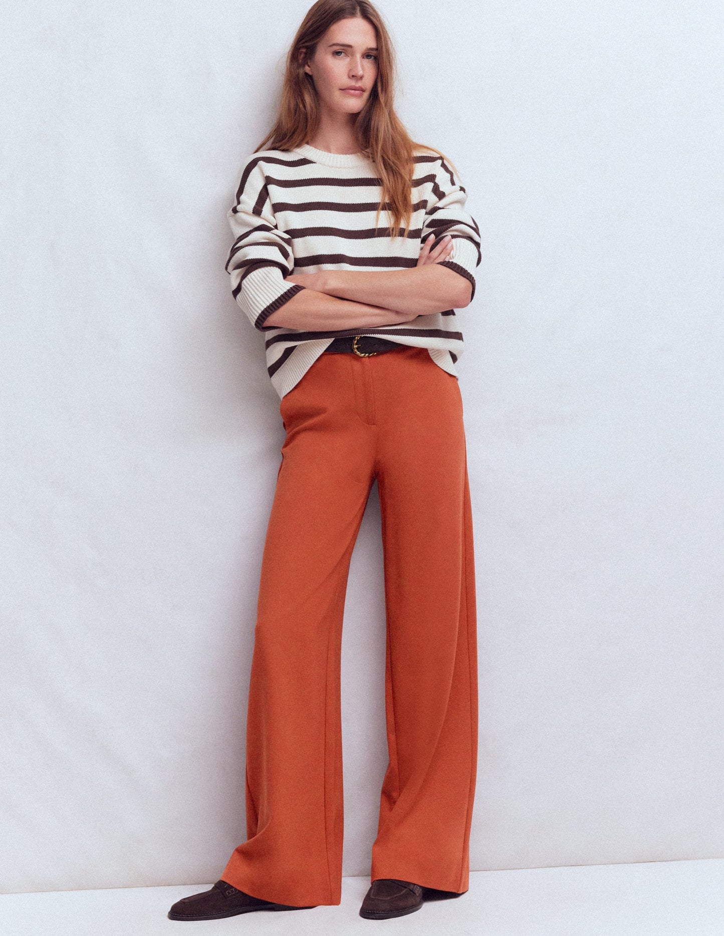 Belgravia Ponte Pants-Burnt Orange