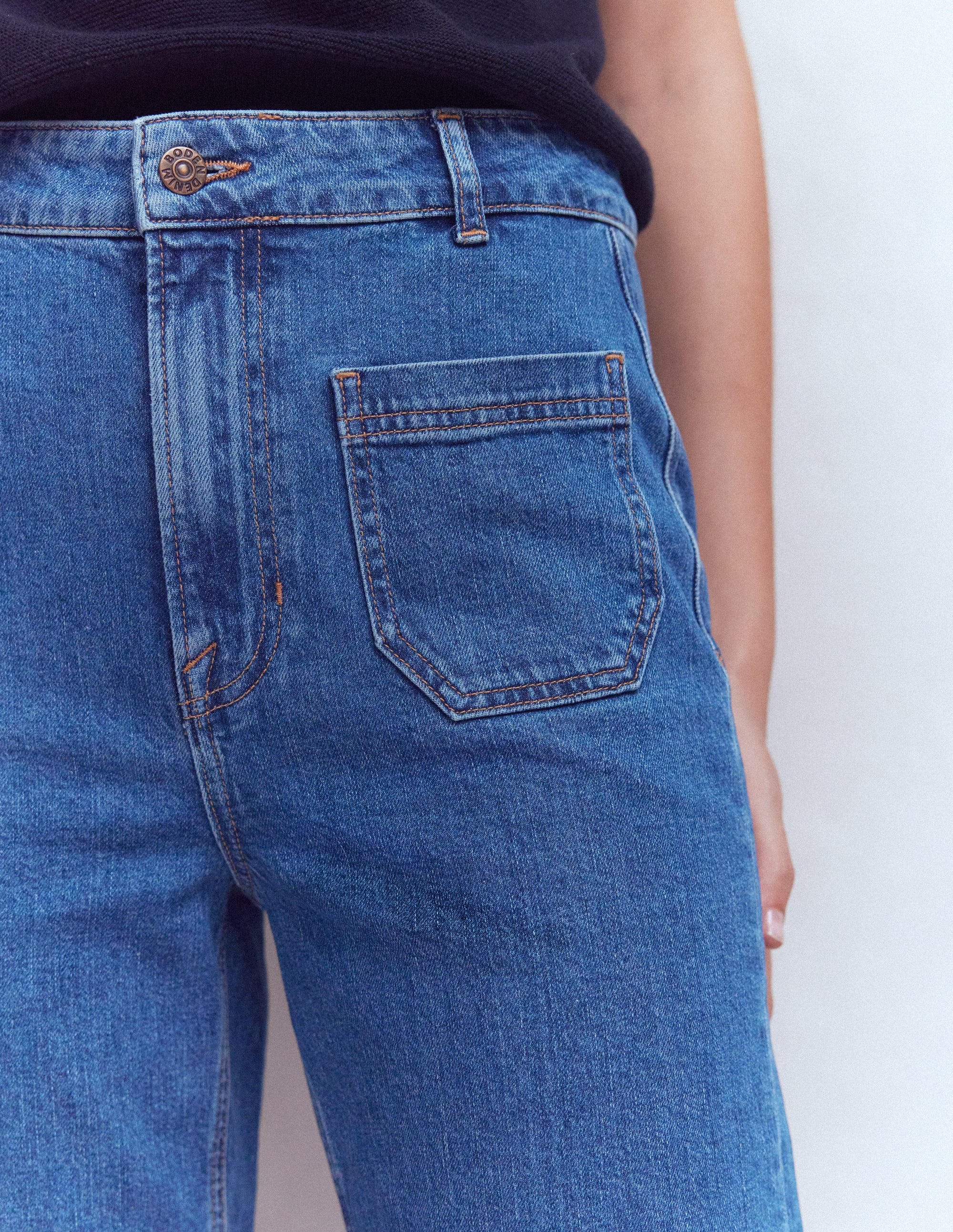 Straight Leg Pocket Jeans-Mid Vintage - Image 2