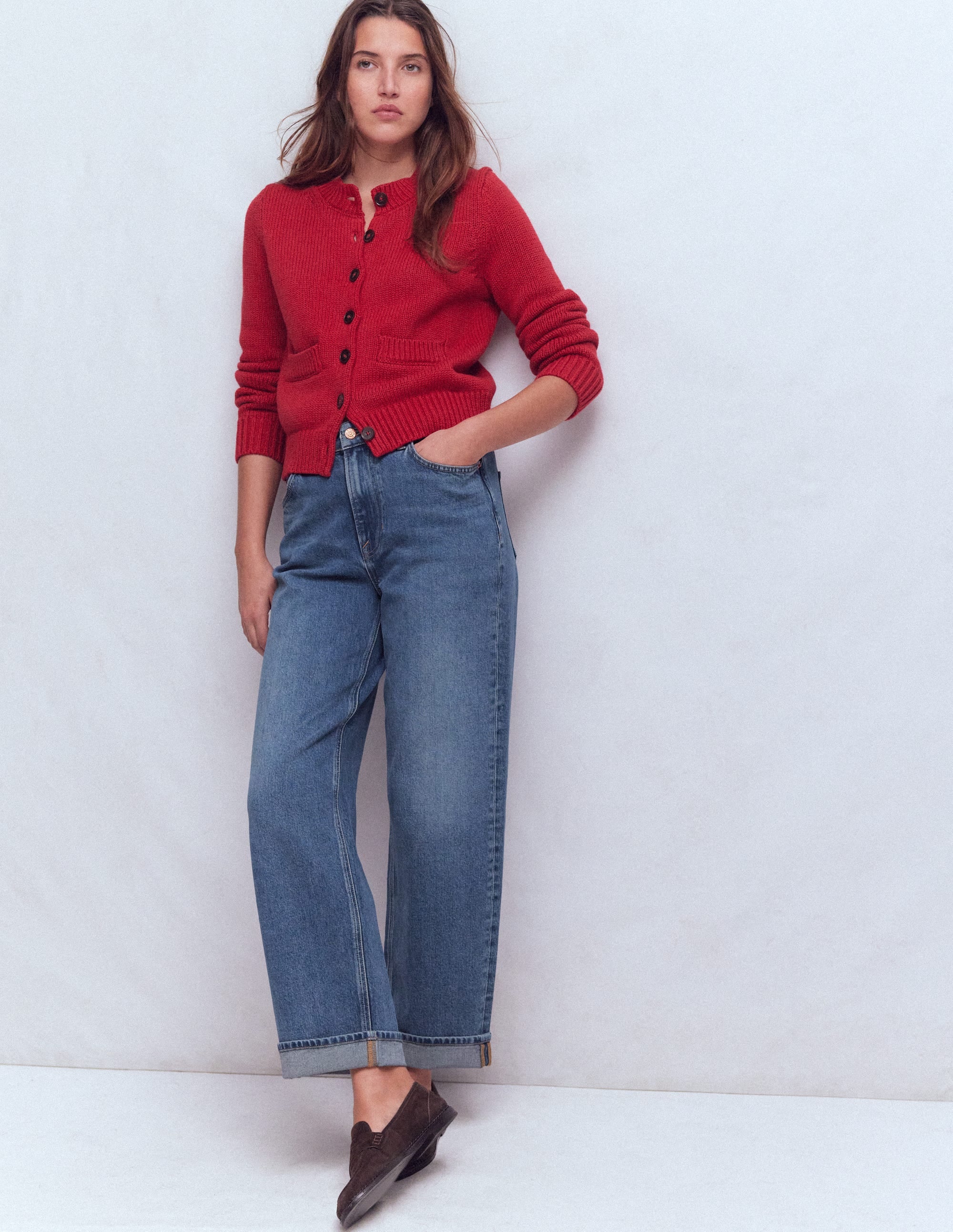 Mid Rise Straight Leg Jeans-Mid Vintage - Image 1
