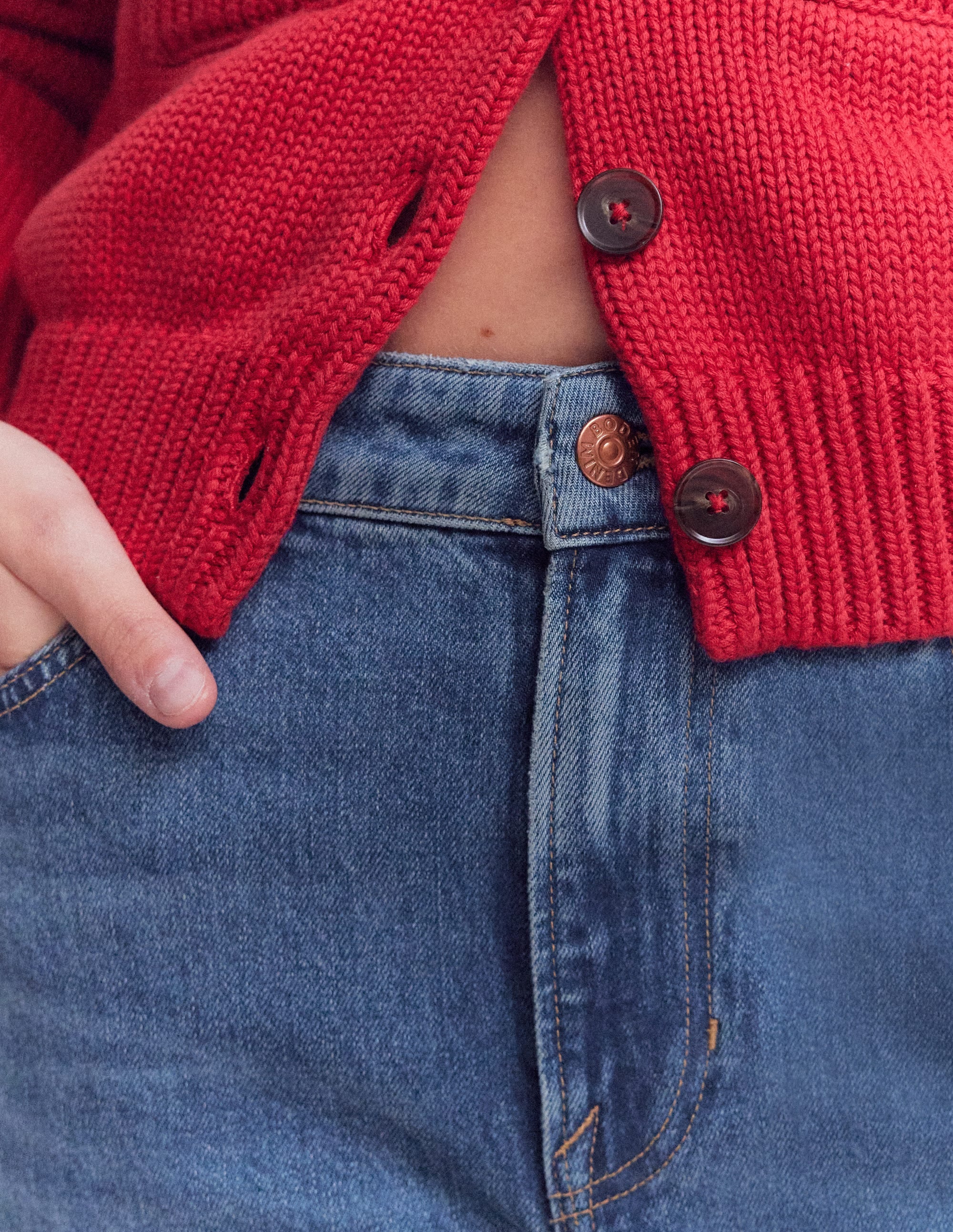 Mid Rise Straight Leg Jeans-Mid Vintage - Image 2