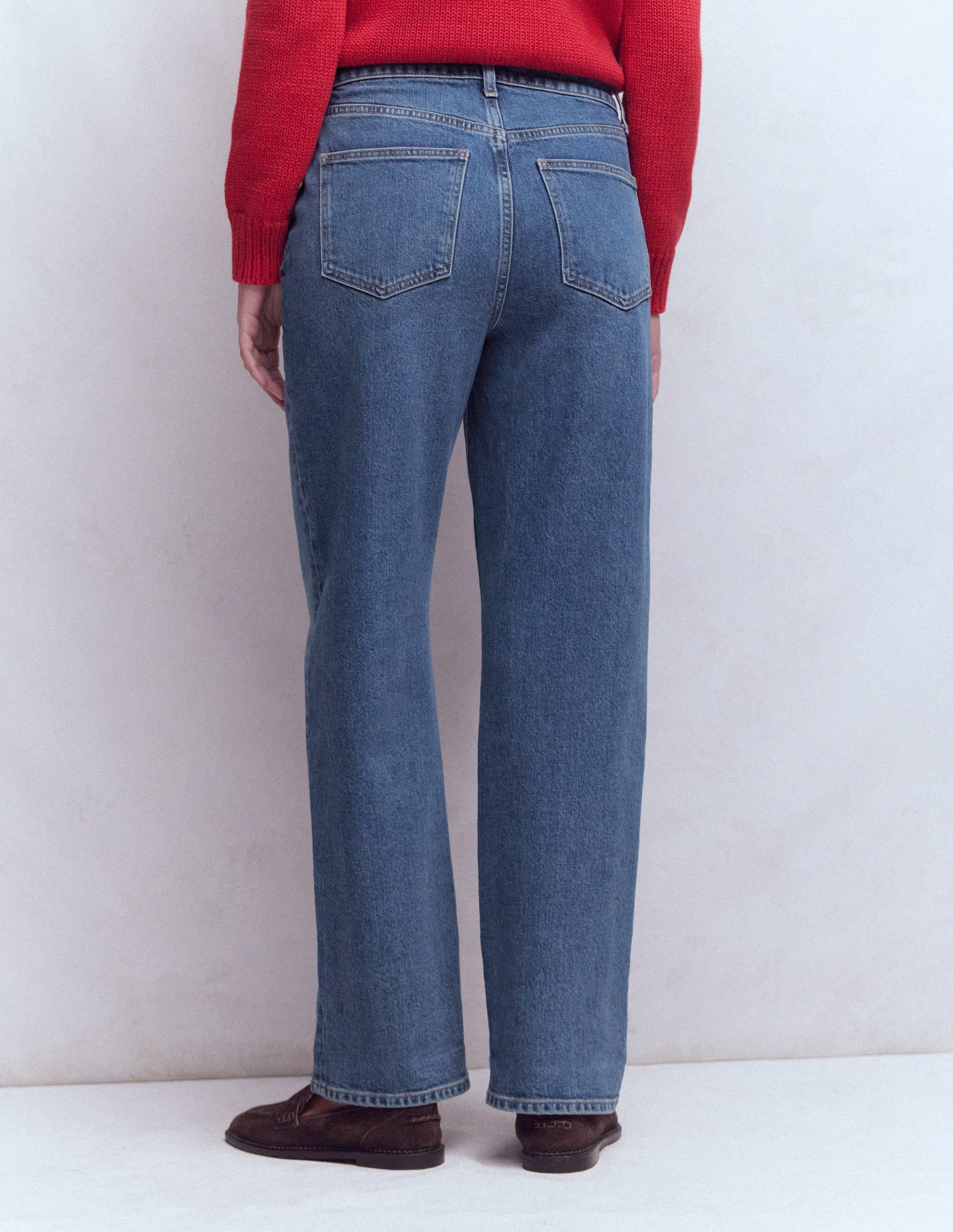 Mid Rise Straight Leg Jeans-Mid Vintage - Image 3