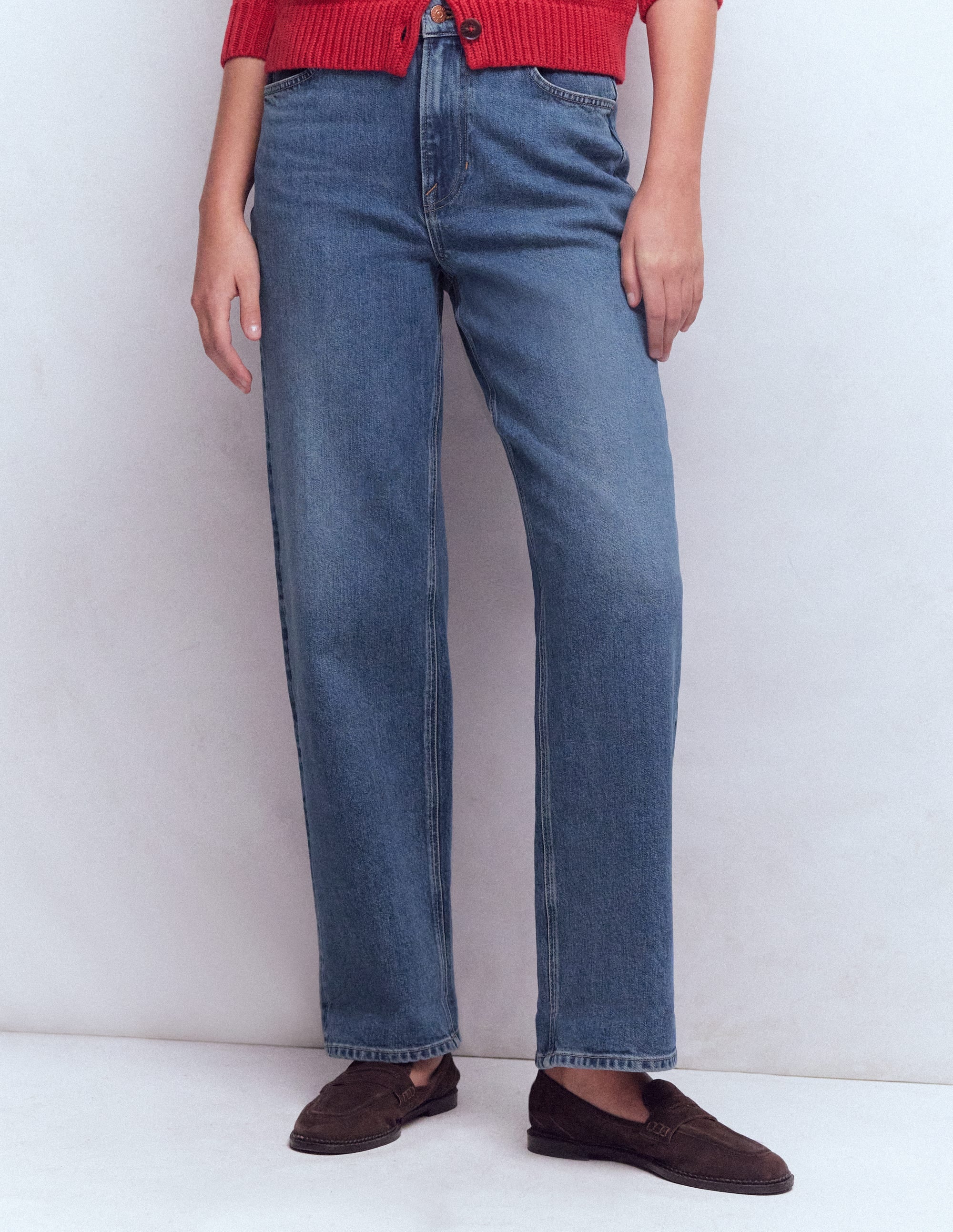 Mid Rise Straight Leg Jeans-Mid Vintage - Image 4