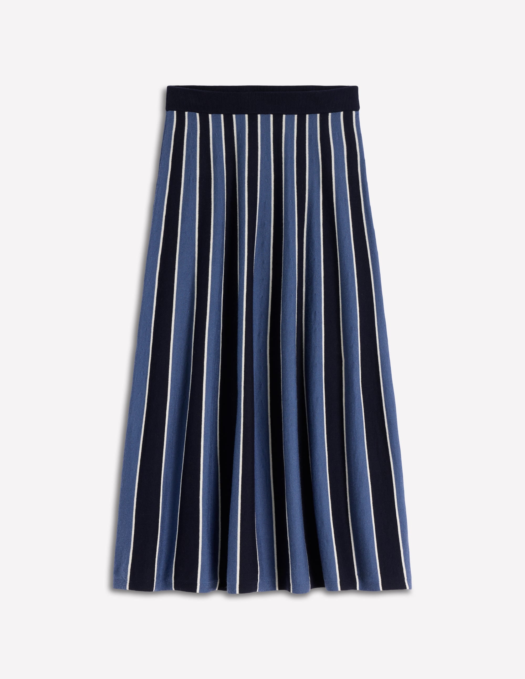 Liz Knitted Midi Skirt-Denim Blue Stripe - Image 5