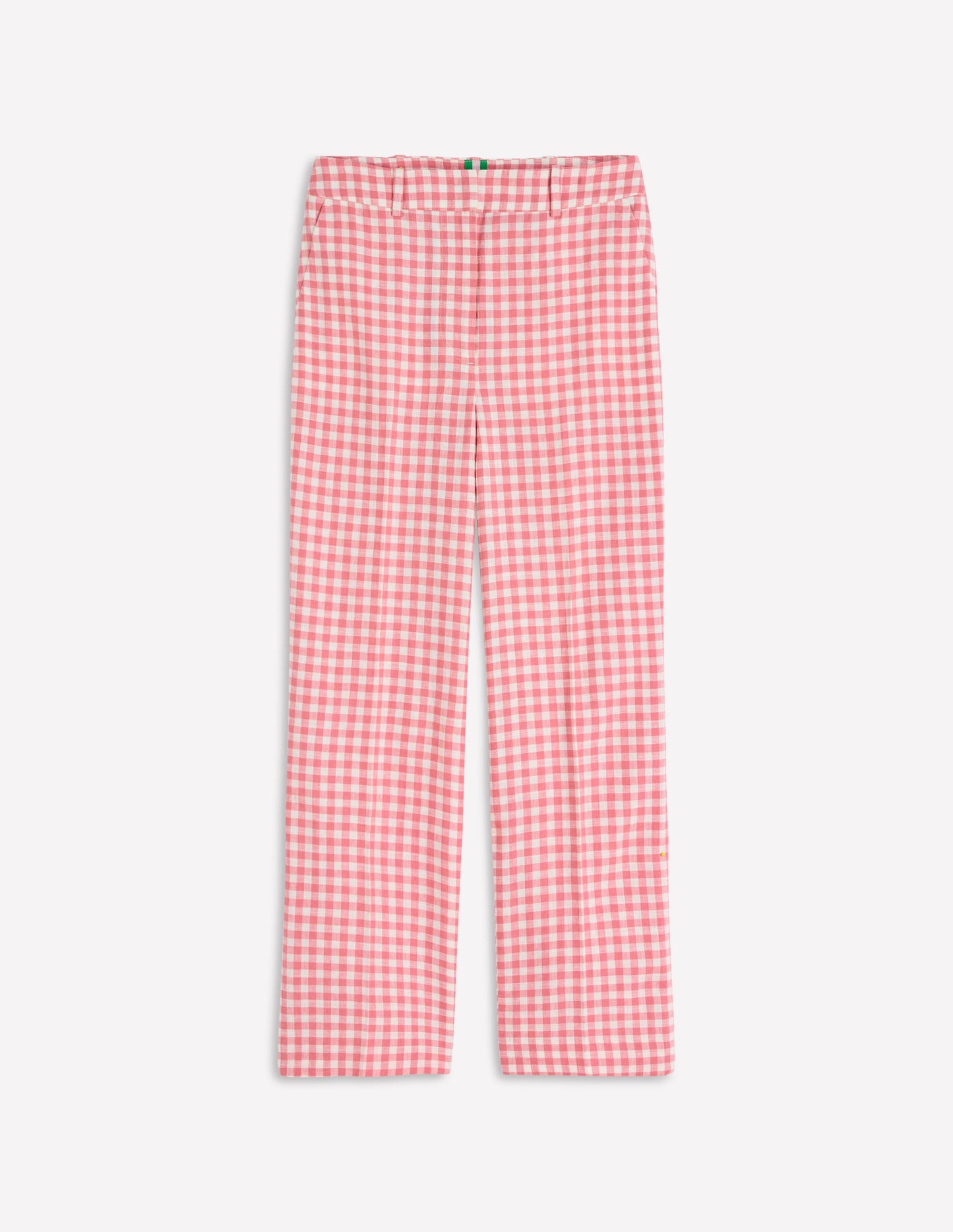 Canonbury Linen Pants-Dusty Rose and Ivory Gingham